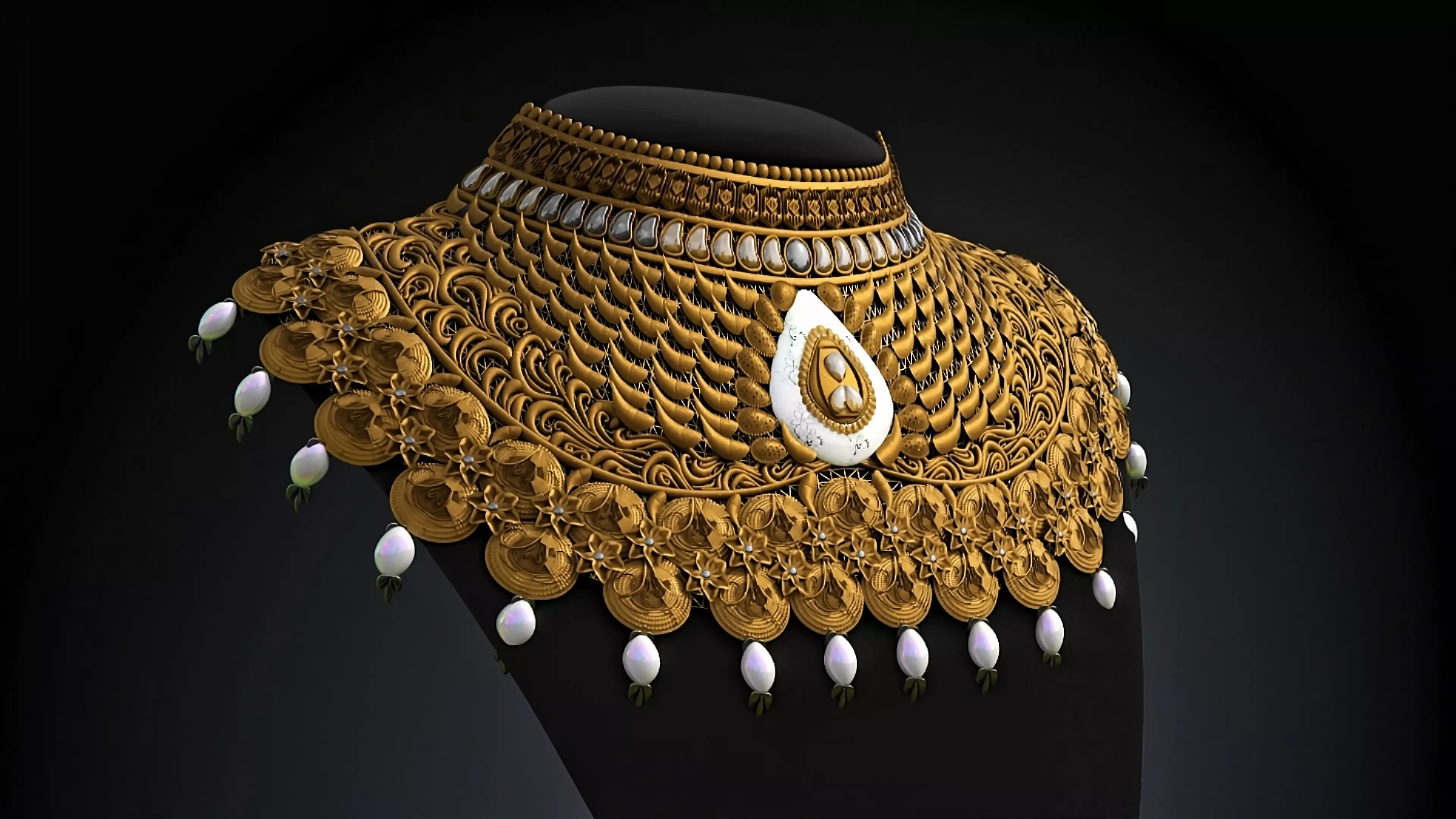 female jewelry necklace 3D model_0
