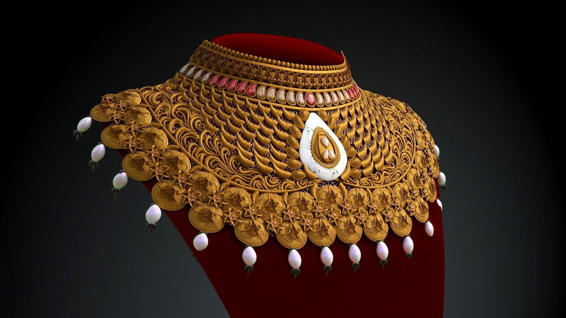 female jewelry necklace 3D model_2