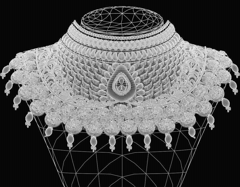 female jewelry necklace 3D model_10