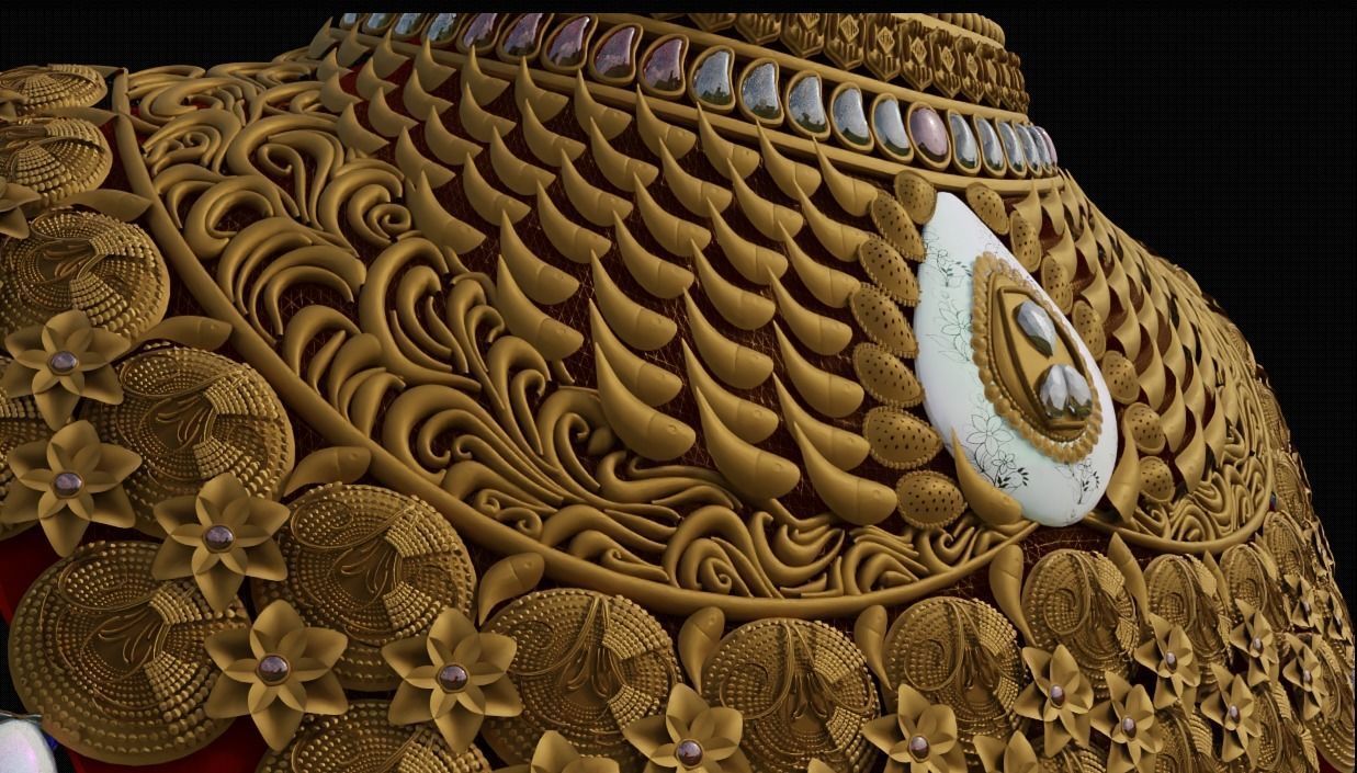 female jewelry necklace 3D model_3