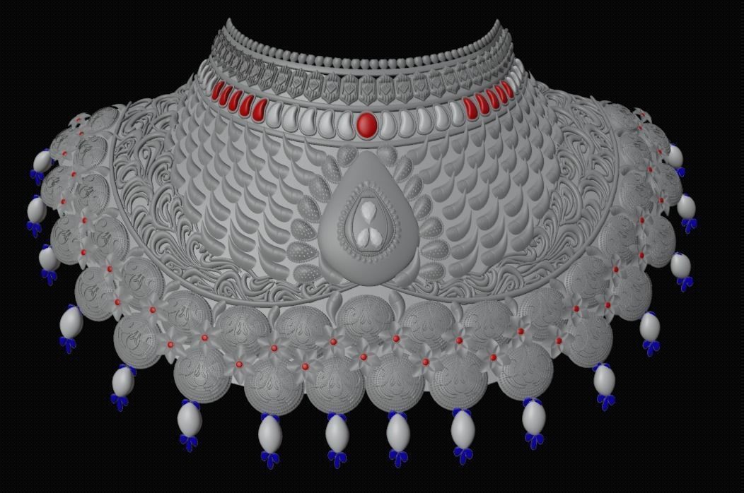 female jewelry necklace 3D model_7
