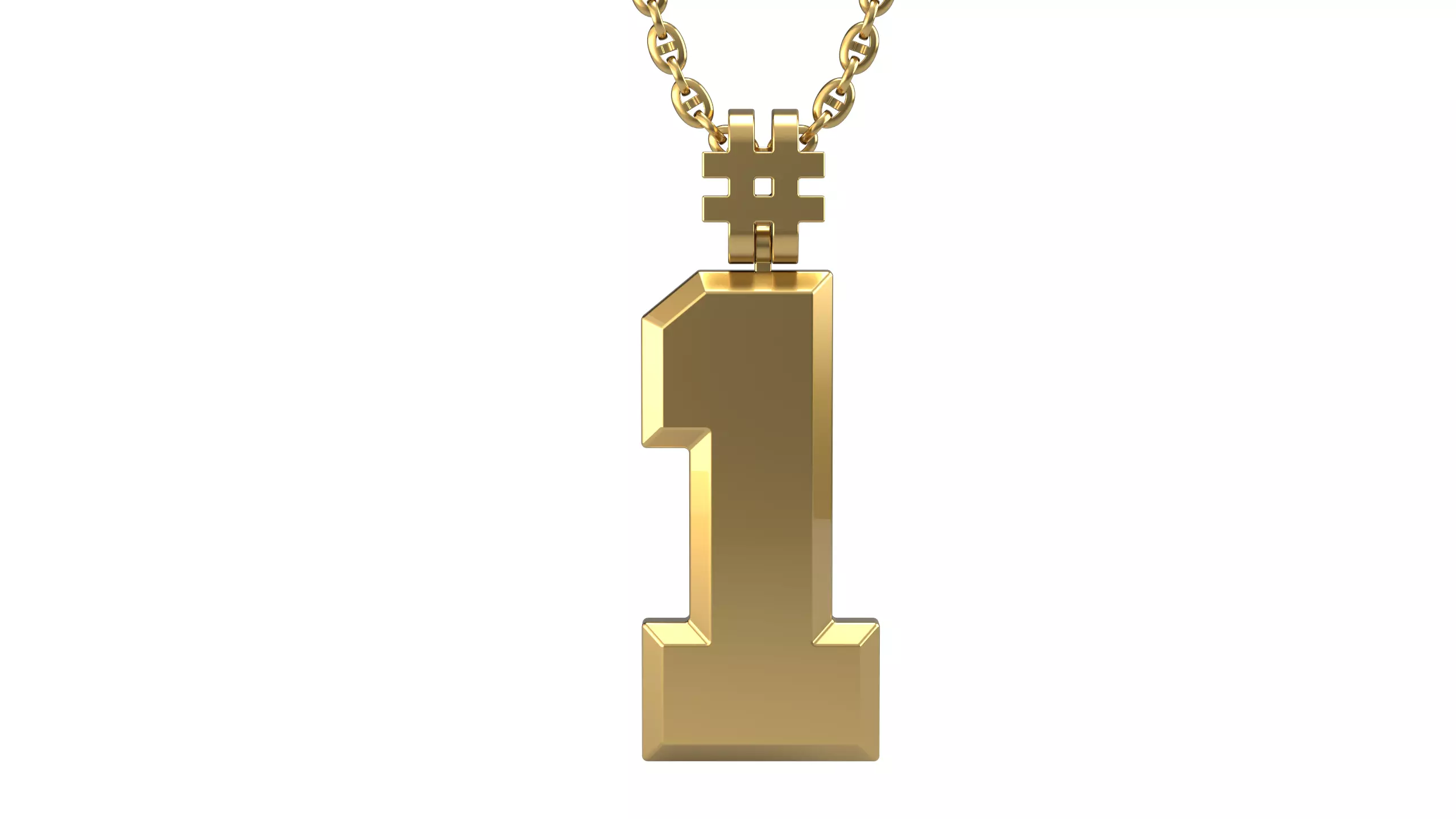 Number 1 pendant Clear 3D print model