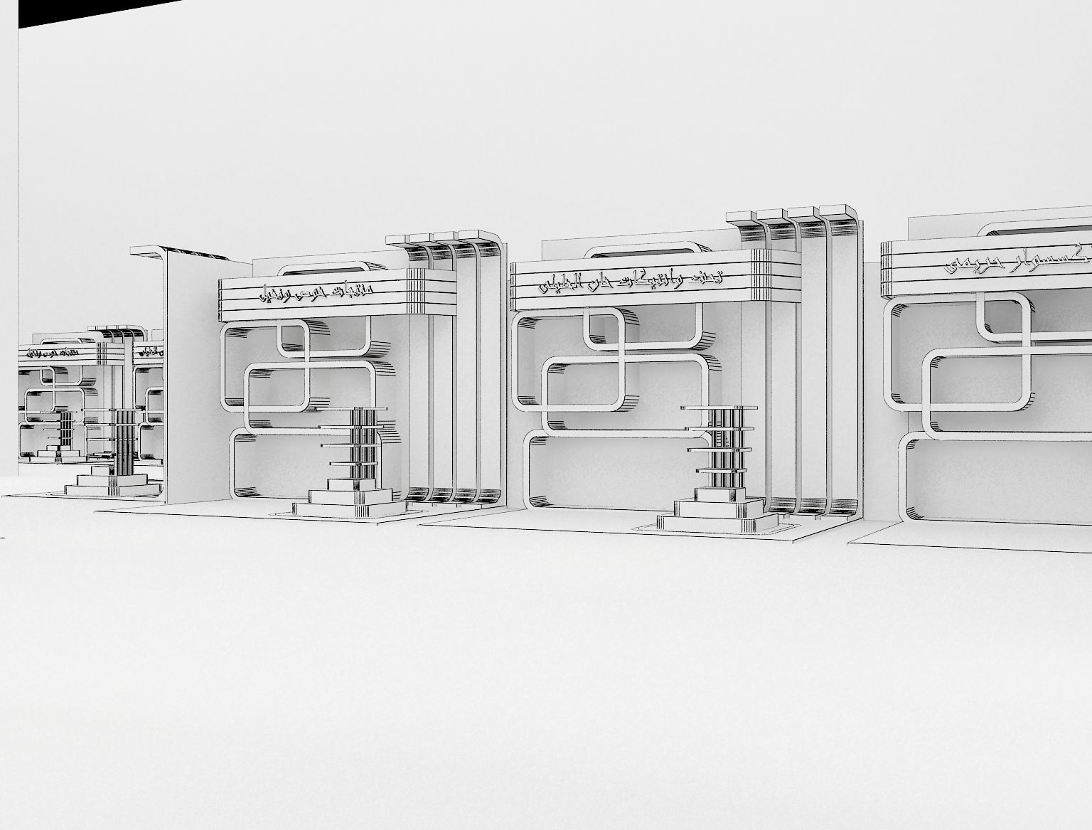 Setup Partitions Booth Exhibition a289 3D model_7