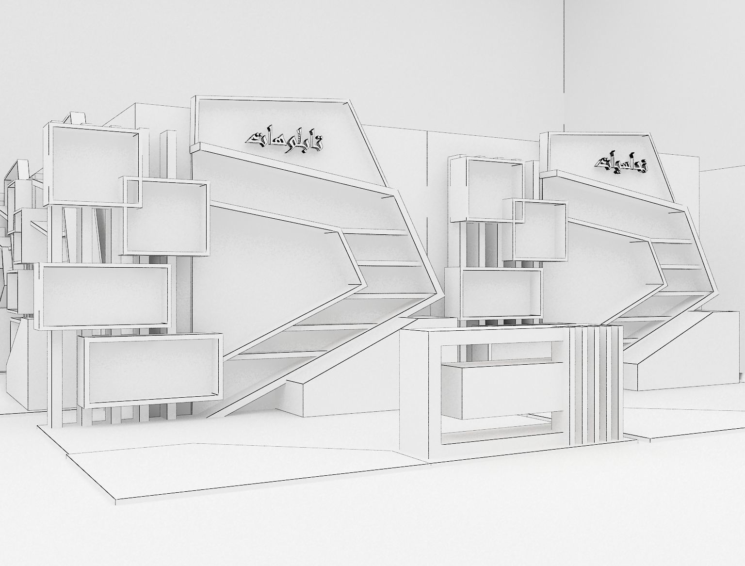 Setup Partitions Booth Exhibition a289 3D model_34