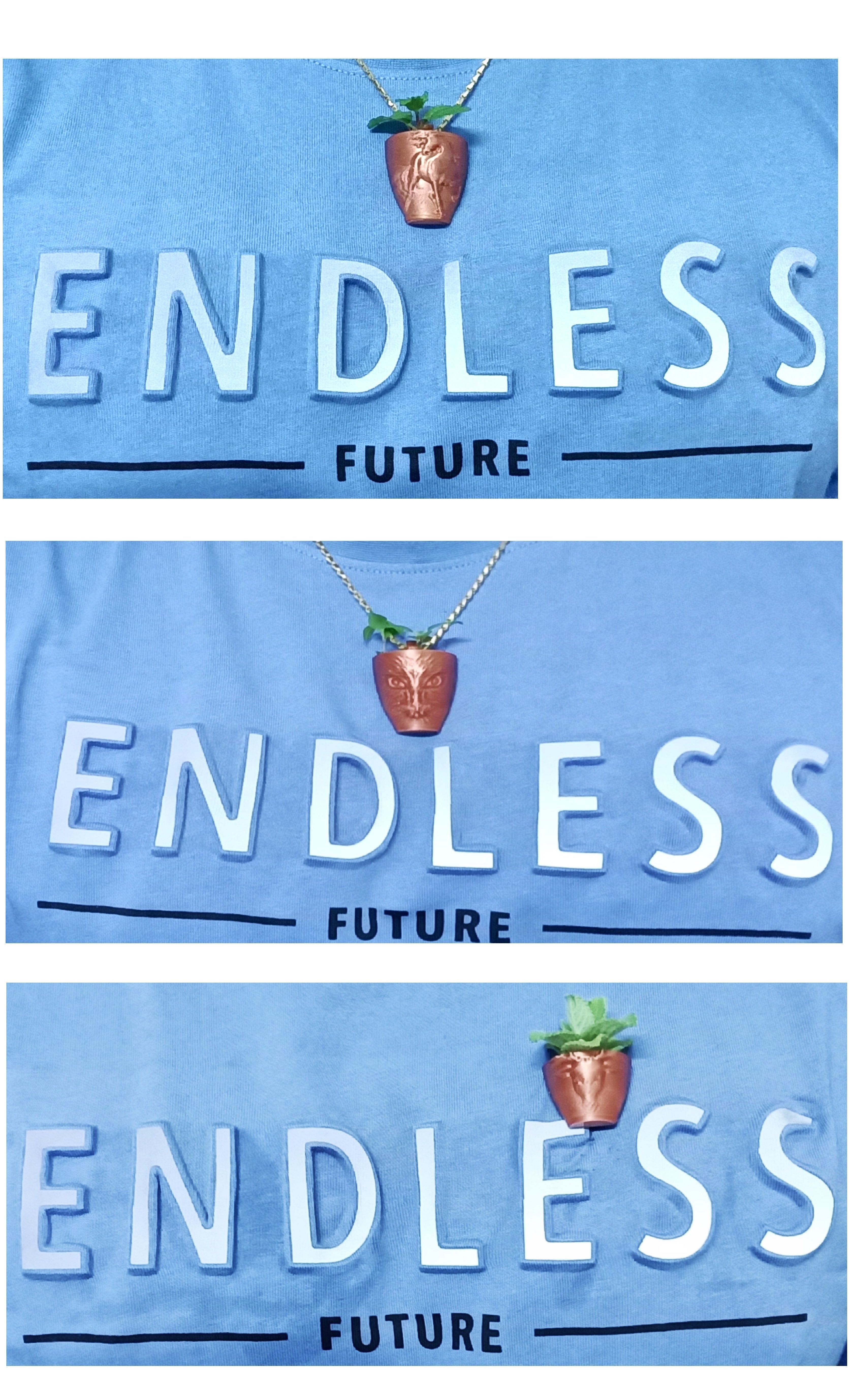 Plant pot pendant and badge collection 3D print model_7