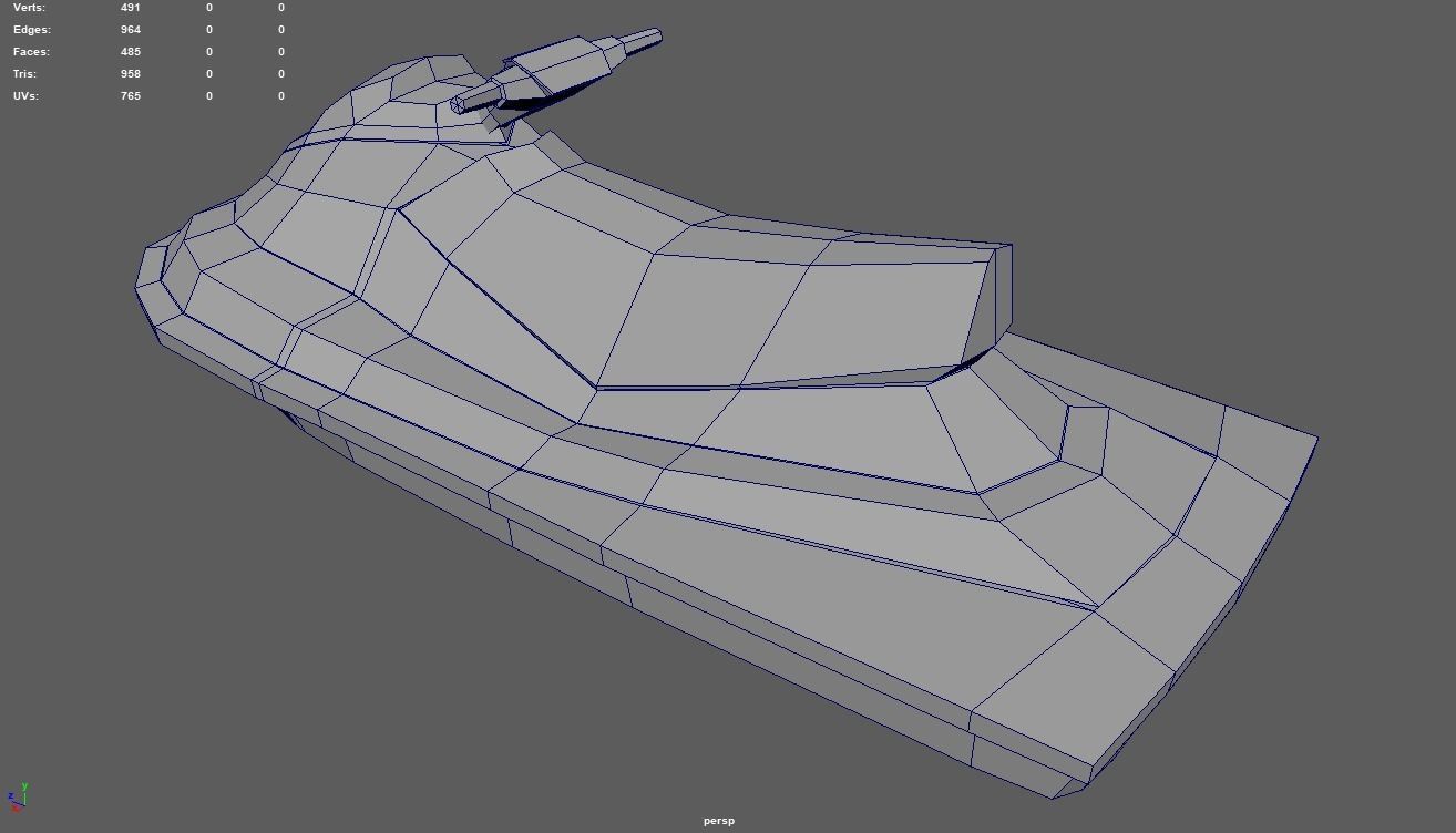 Low Poly Jet Ski 01 Low-poly 3D model_11