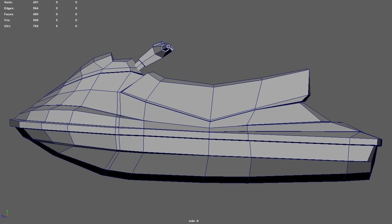 Low Poly Jet Ski 01 Low-poly 3D model_10