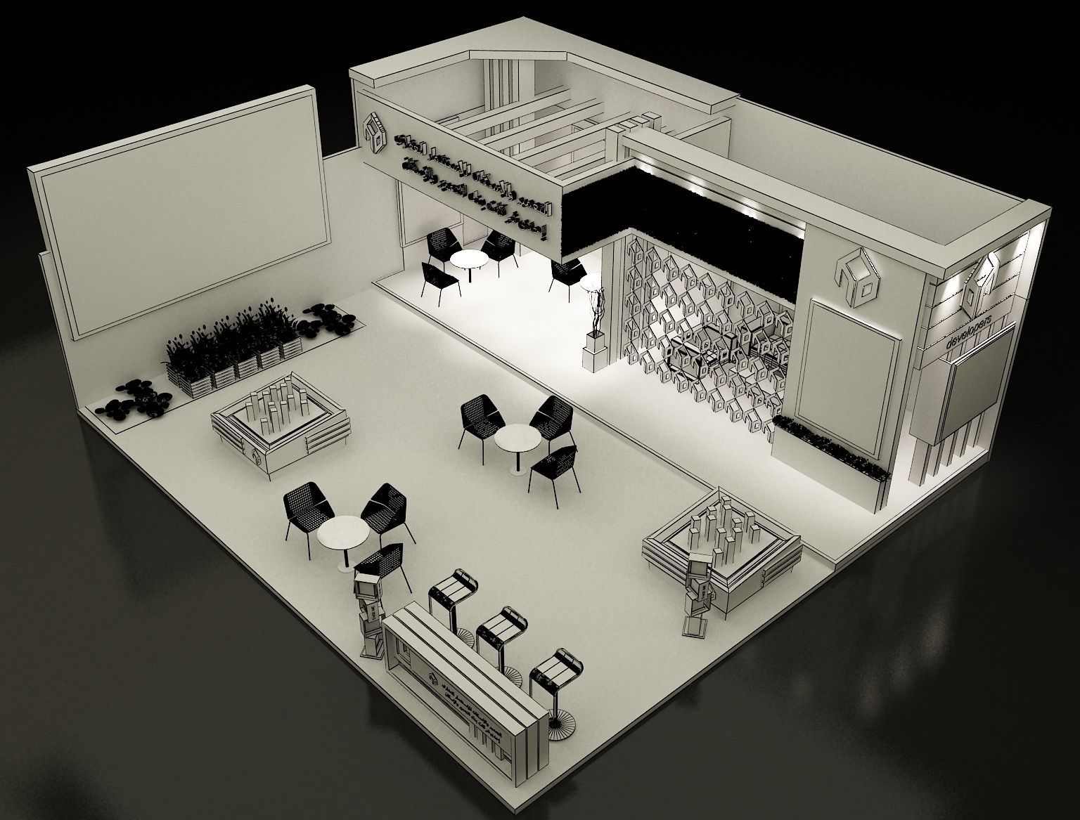 Booth Exhibition Stand a280 3D model_3