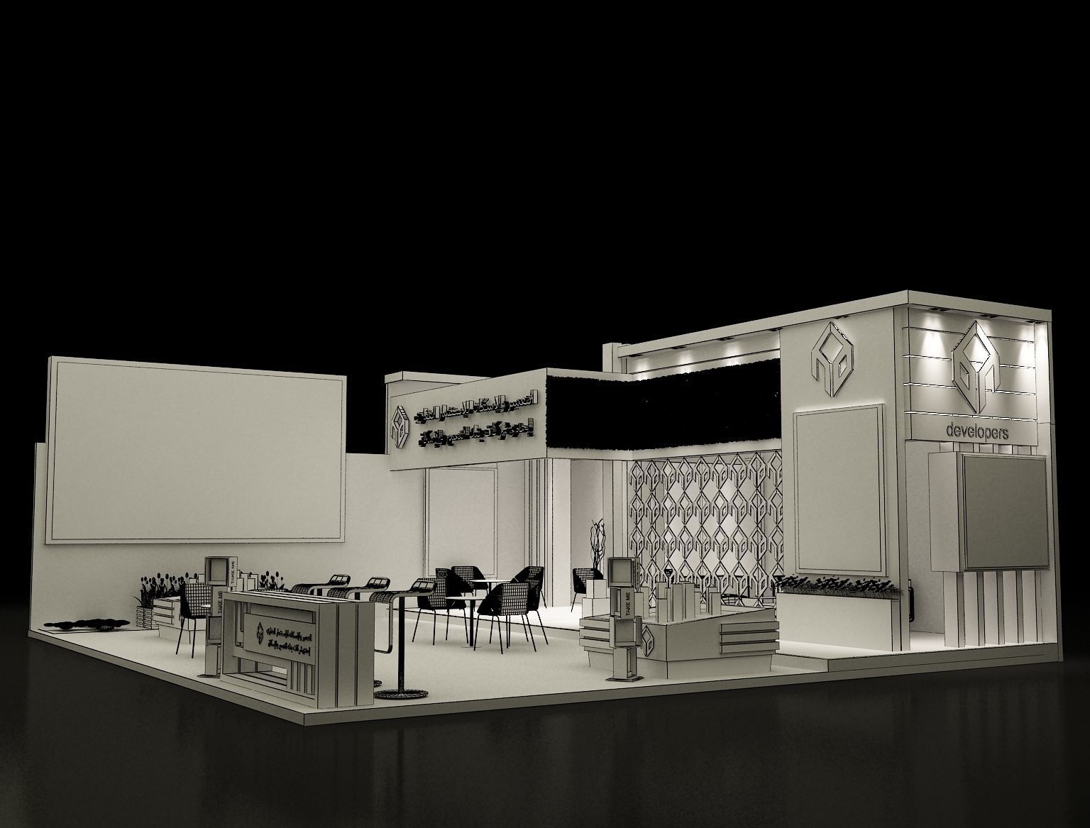 Booth Exhibition Stand a280 3D model_7