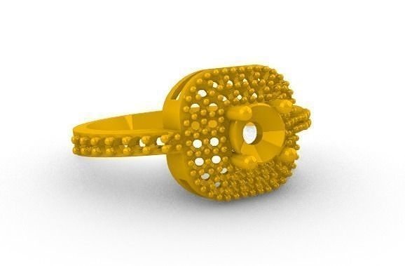 Anillo De Dama Piedra Central de 4 mm Center Stone Lady Ring SM 3D print model