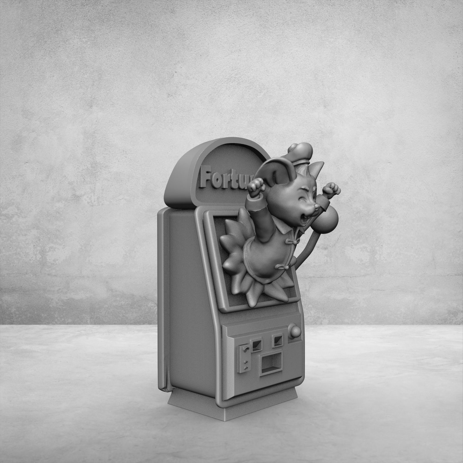 Fortune Mouse SlotMachine 3D print model_10