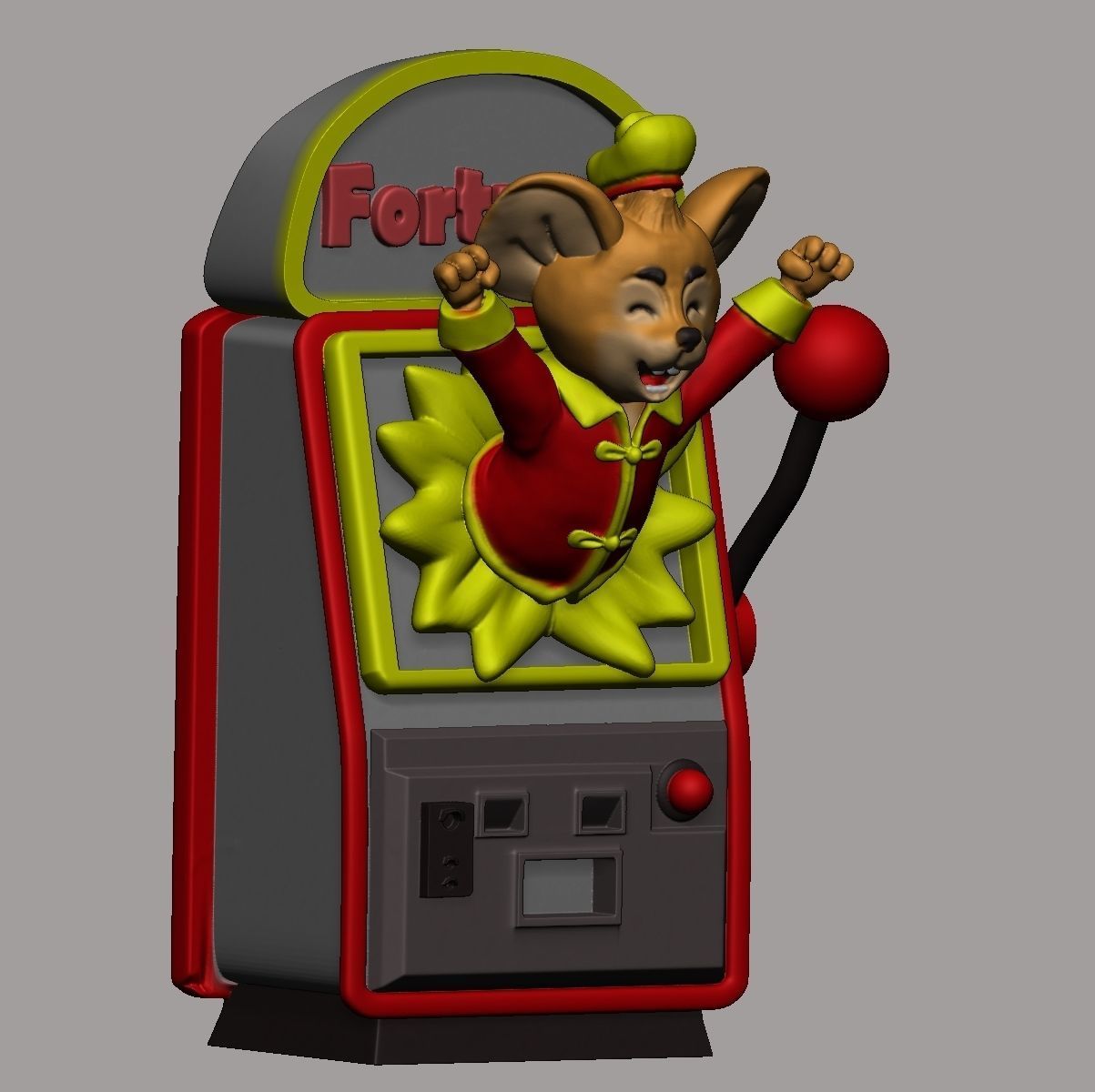 Fortune Mouse SlotMachine 3D print model_5