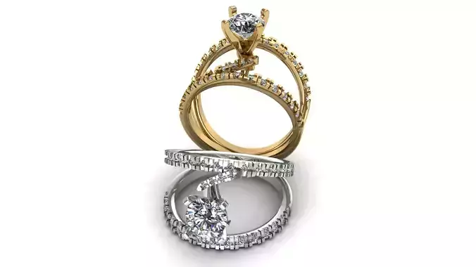 Solitaire  Ring A51 3D print model