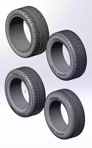 Different tyres for scale models 3D-print models