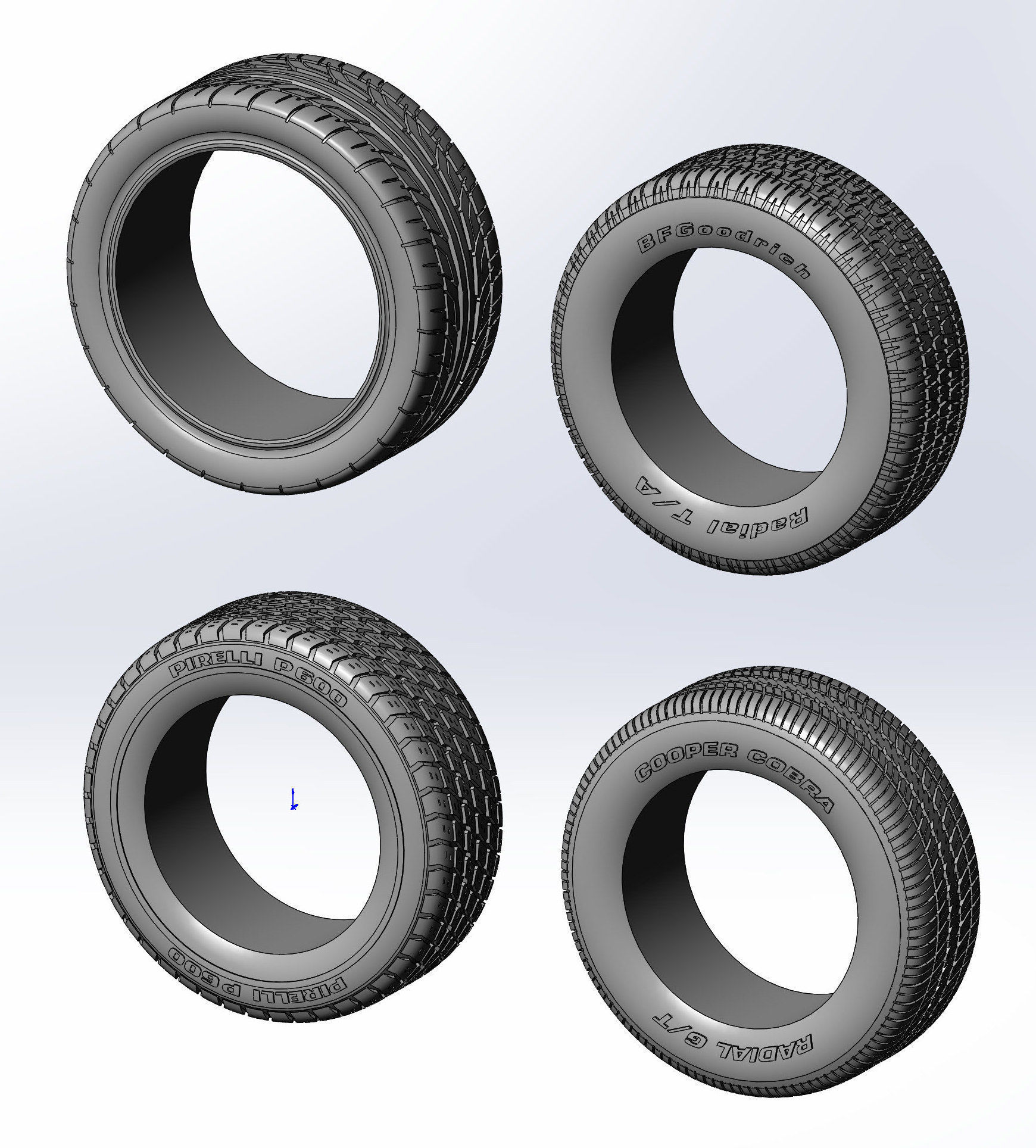 Example Tyre Model Different tyres for scale models 3D-print models 3D model 3D printable ...