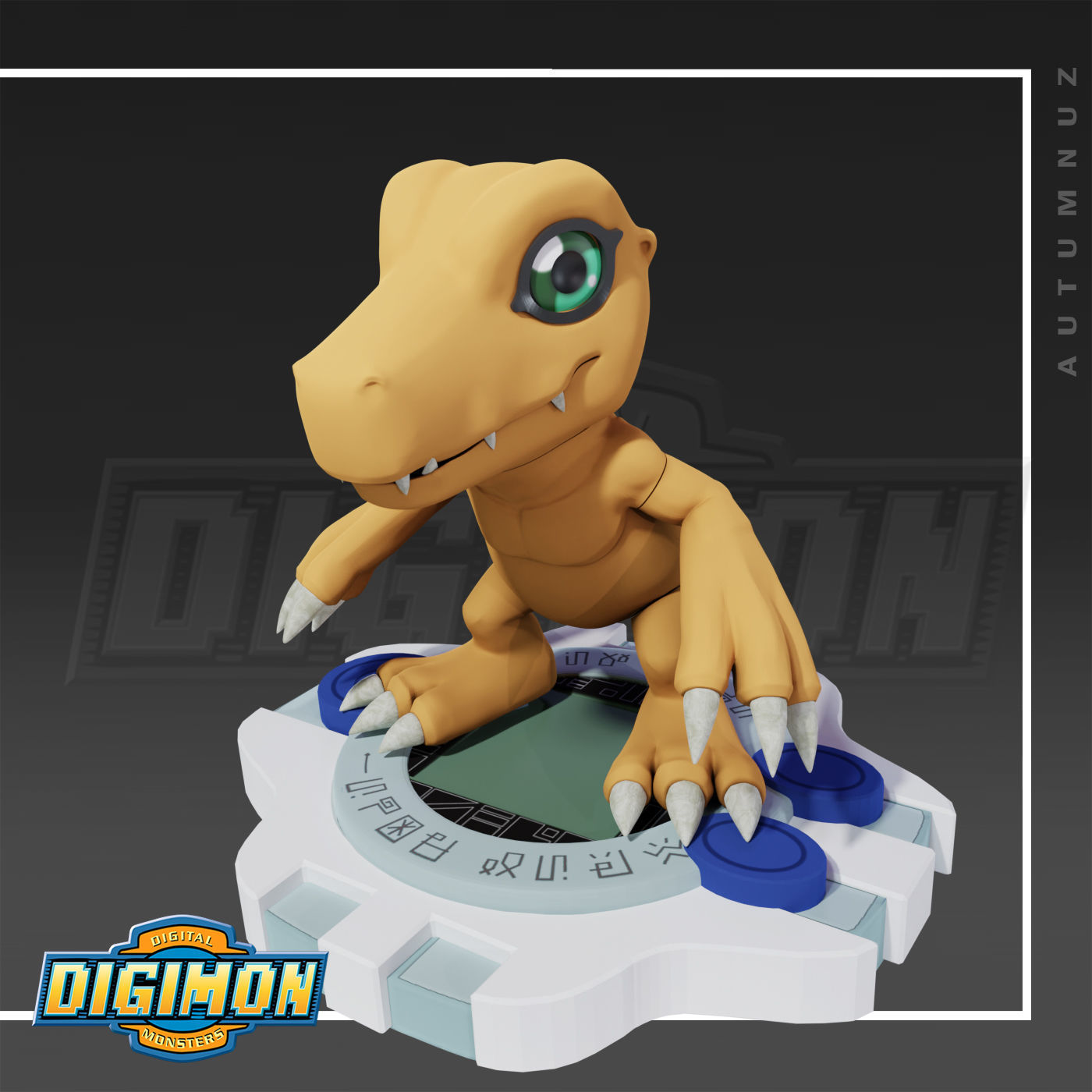 AGUMON DIGIMON  SET x3 3D print model_2