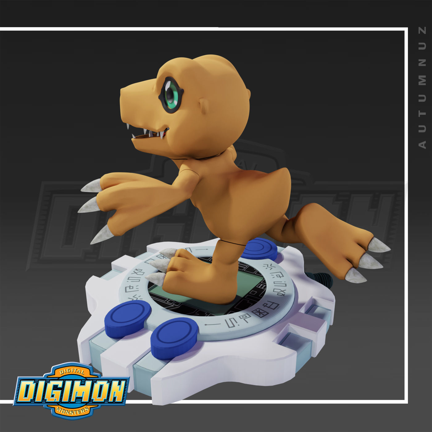 AGUMON DIGIMON  SET x3 3D print model_9