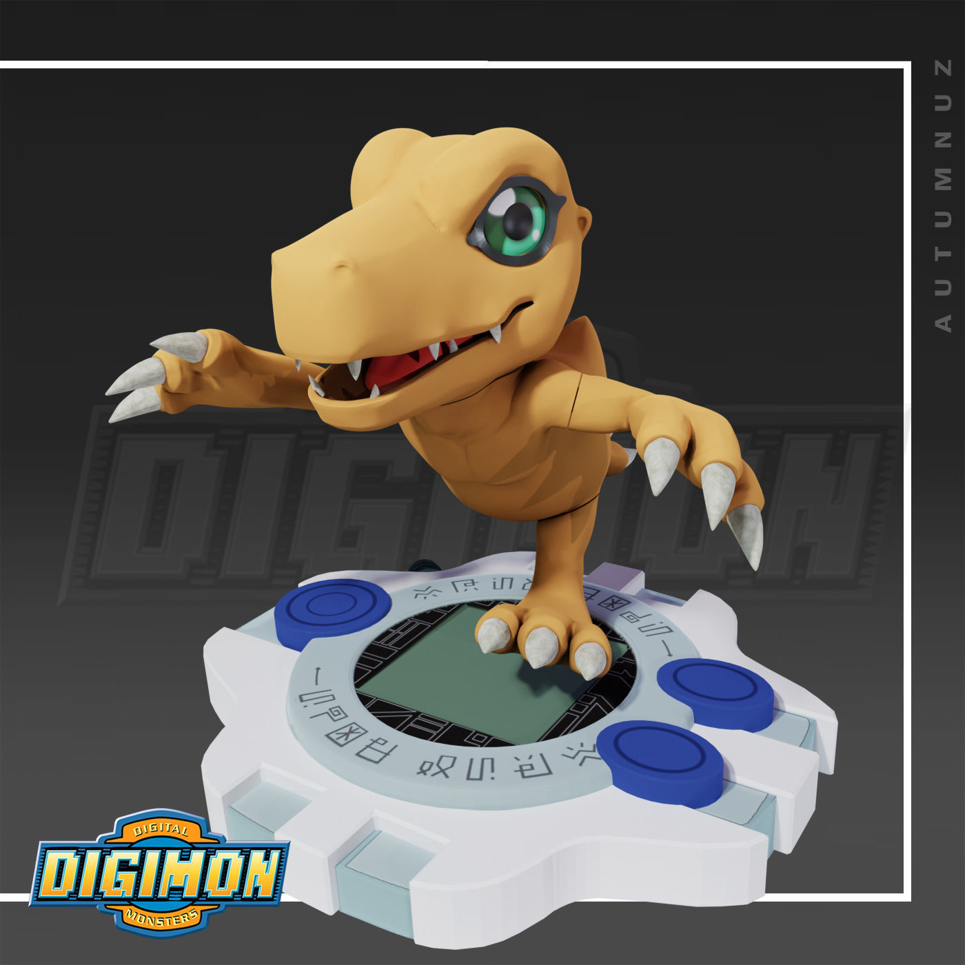 AGUMON DIGIMON  SET x3 3D print model_8