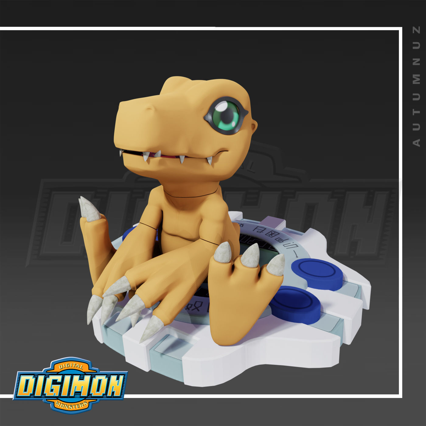 AGUMON DIGIMON  SET x3 3D print model_5