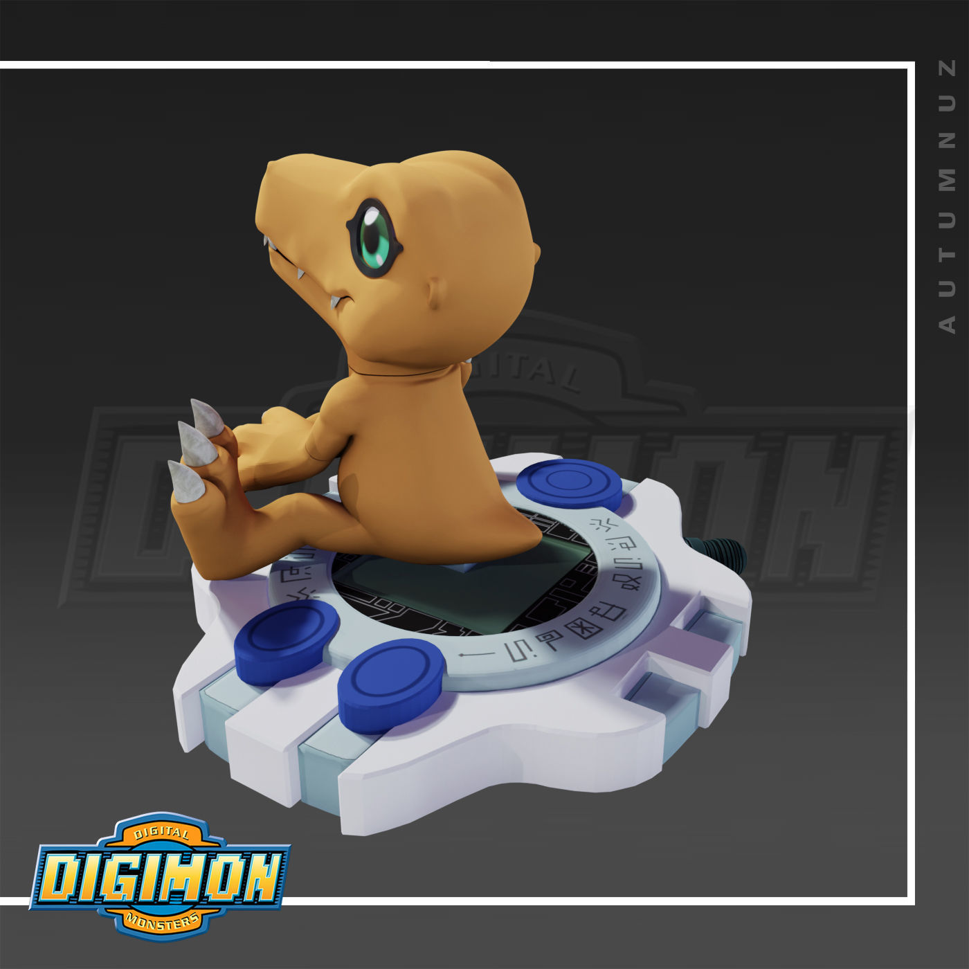 AGUMON DIGIMON  SET x3 3D print model_6