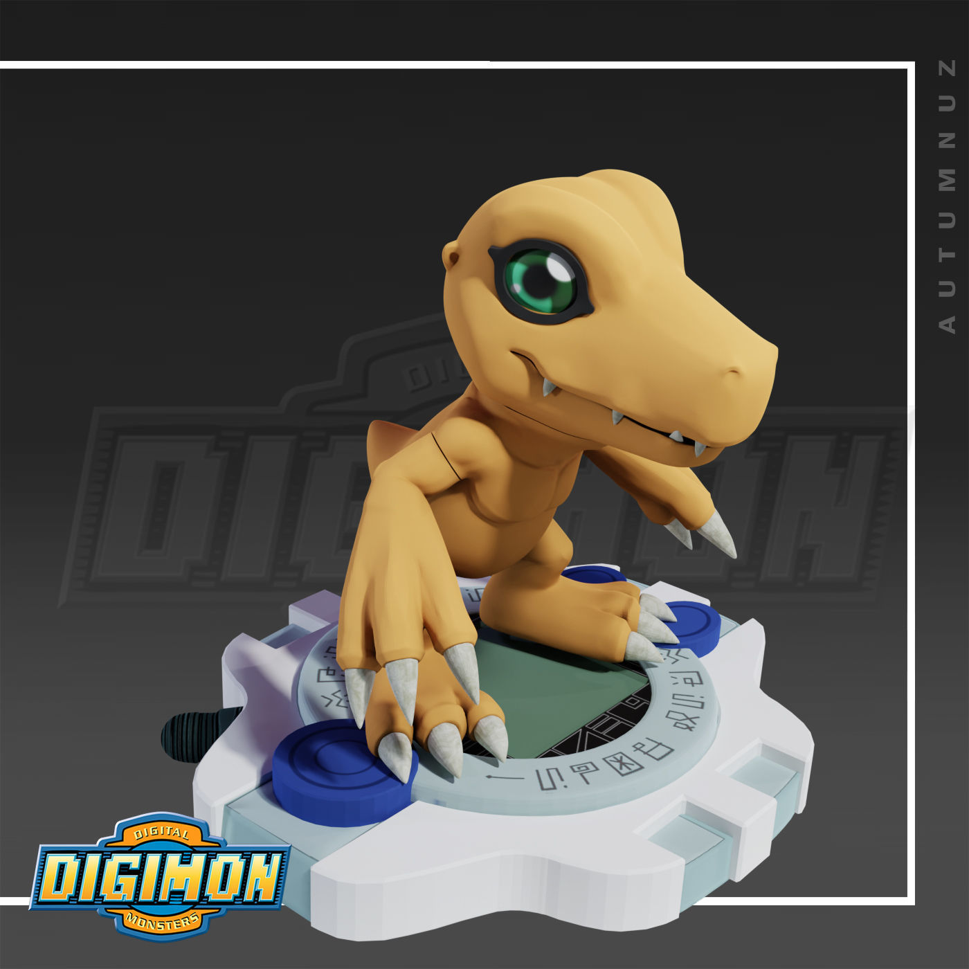 AGUMON DIGIMON  SET x3 3D print model_1