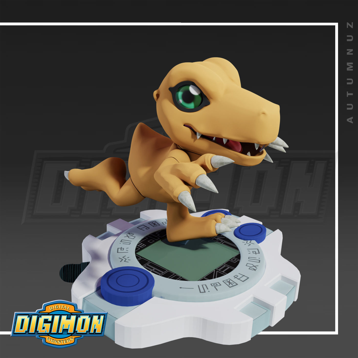AGUMON DIGIMON  SET x3 3D print model_7