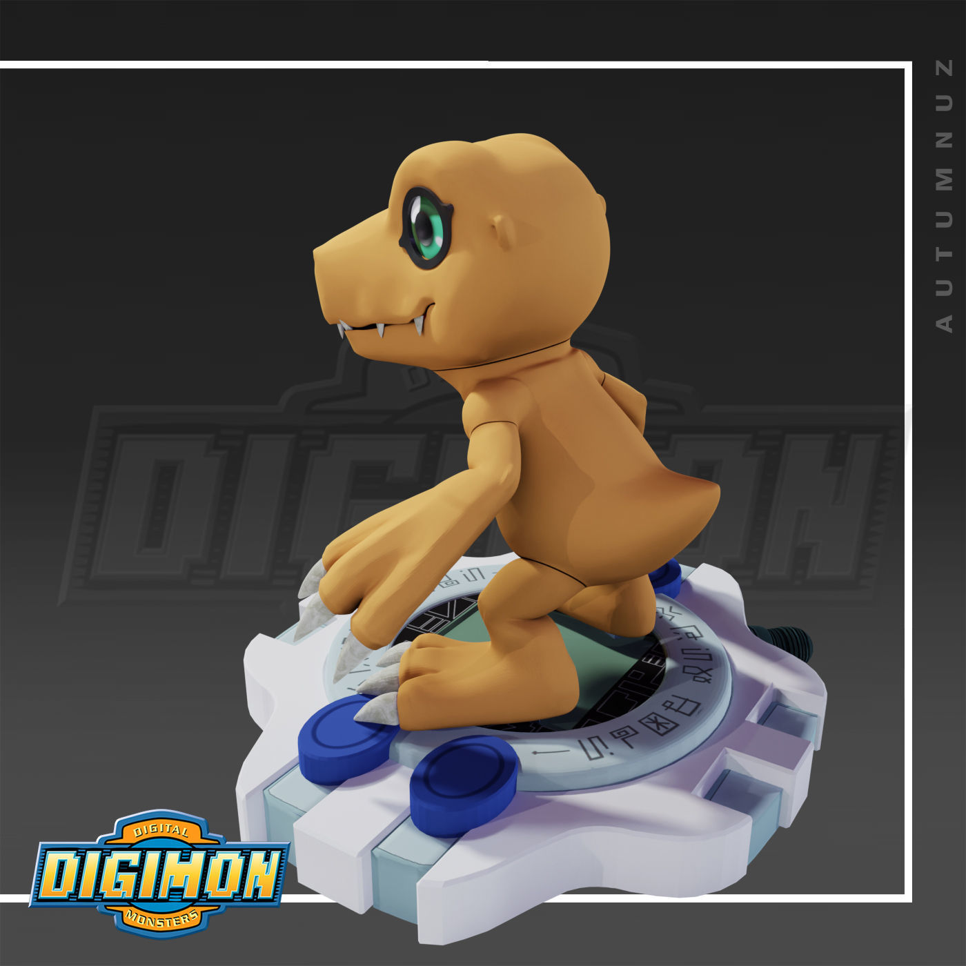 AGUMON DIGIMON  SET x3 3D print model_3
