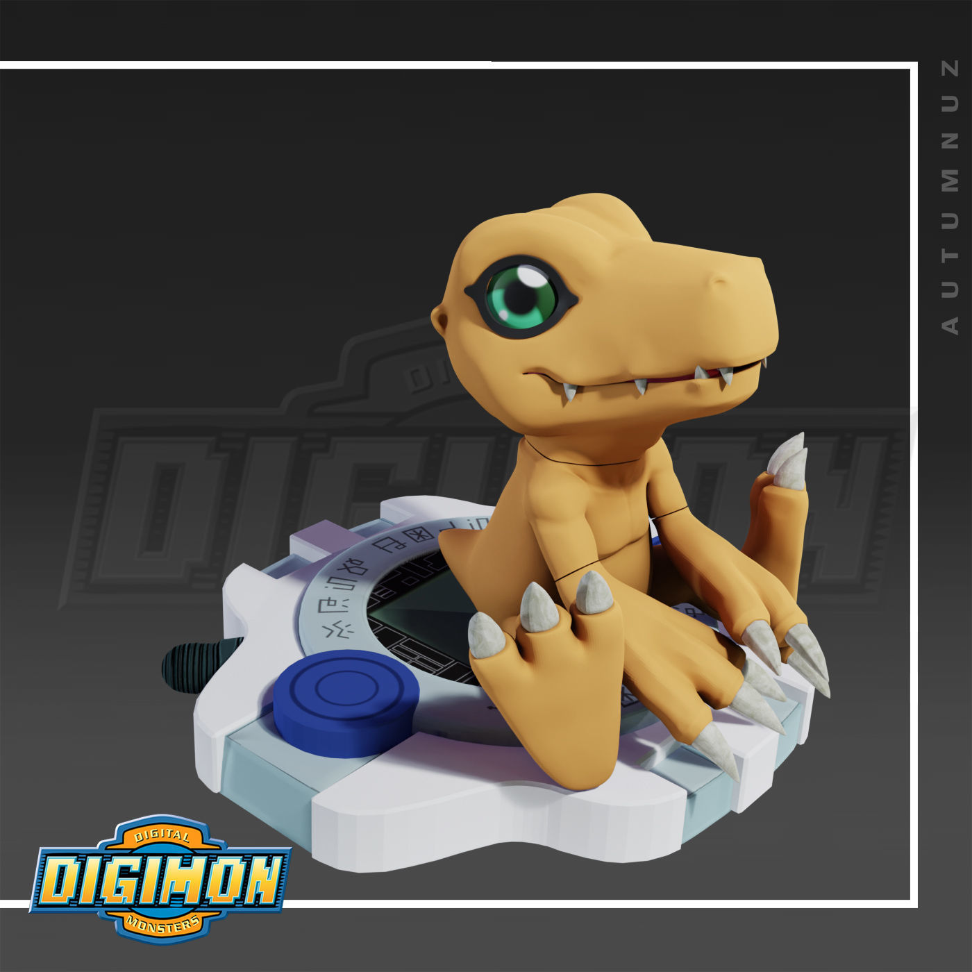 AGUMON DIGIMON  SET x3 3D print model_4
