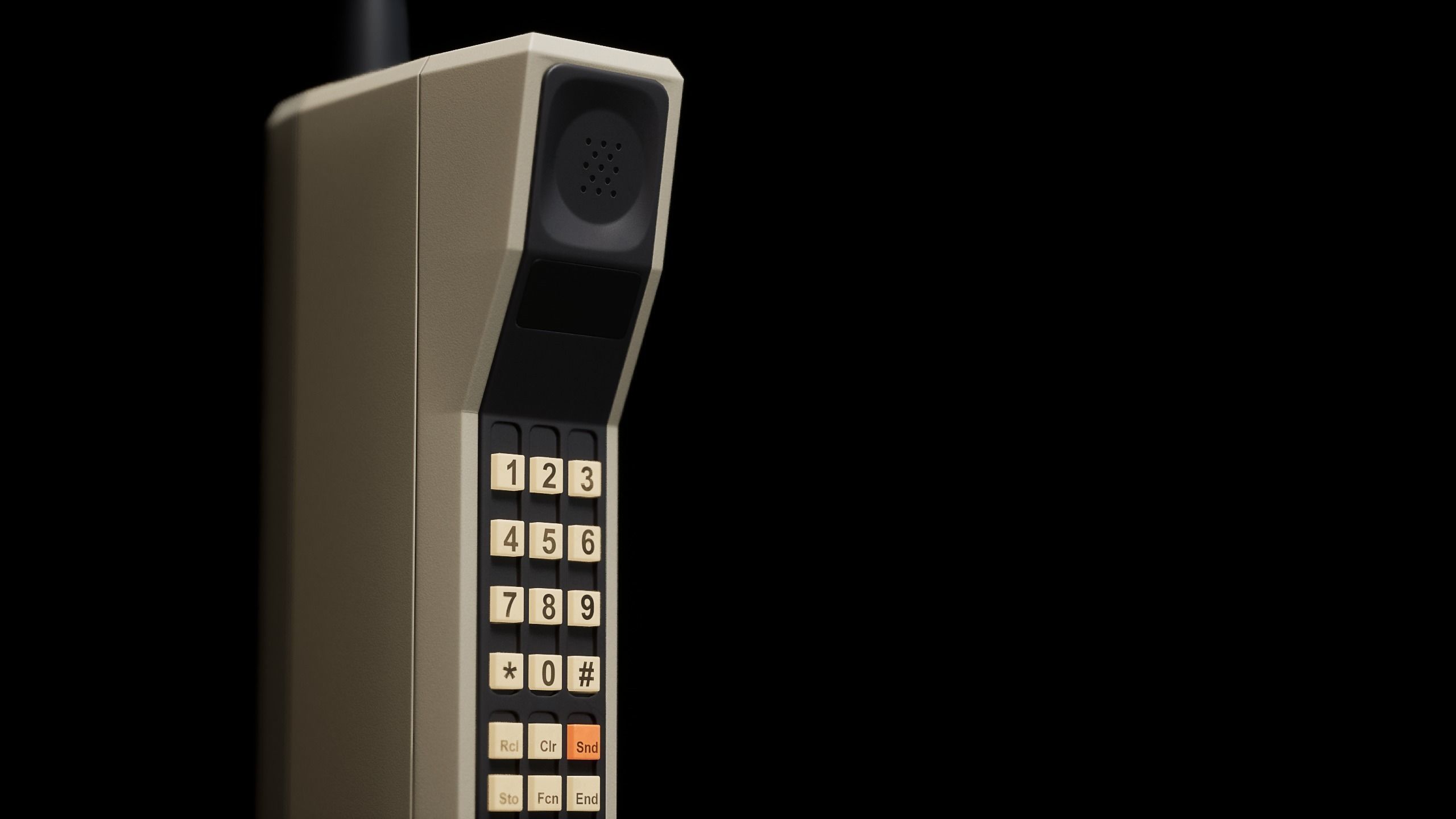 Motorola DynaTAC 8000x Backlit Buttons Low-poly 3D model_5