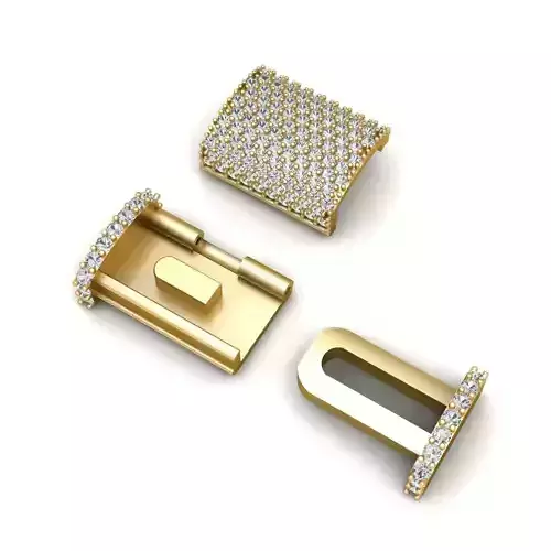 20mm cuban box lock with stone 3D print model