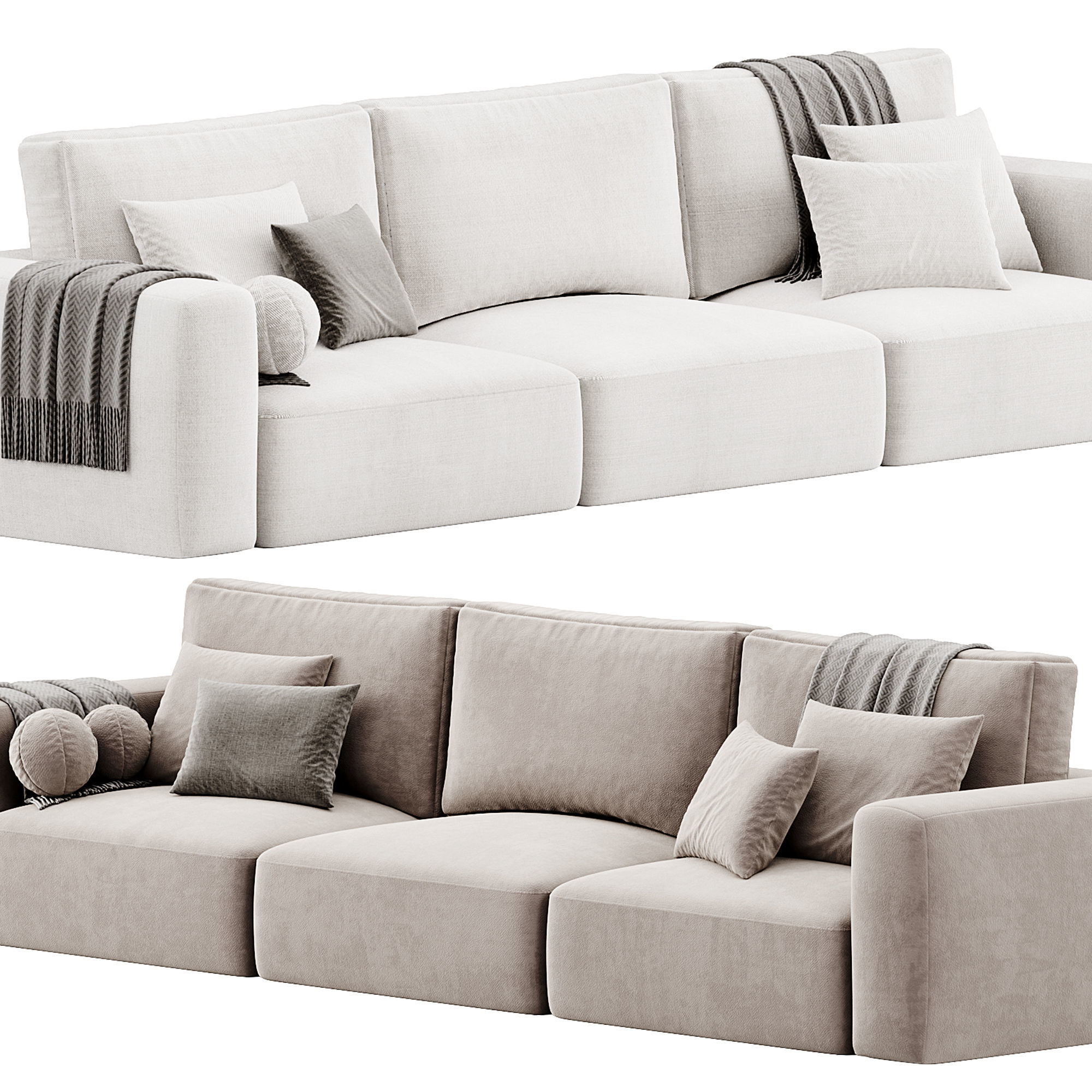 Lionel Three Seater Sofa By Weilai Concept 3D model_2