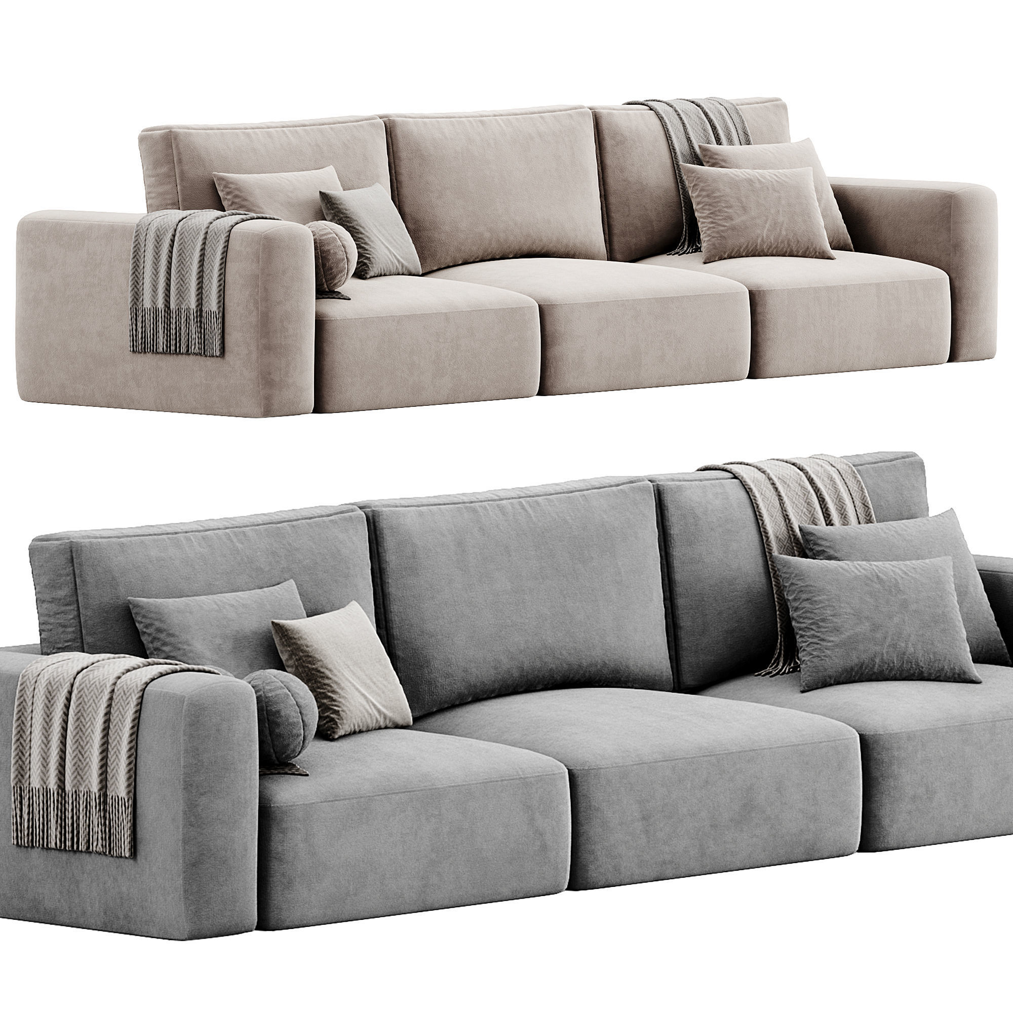 Lionel Three Seater Sofa By Weilai Concept 3D model_1