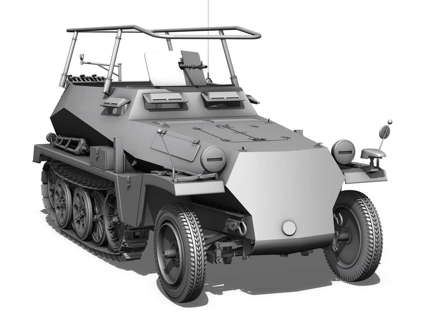 SD KFZ 250 3 - Half-track Command Version 3D model_7