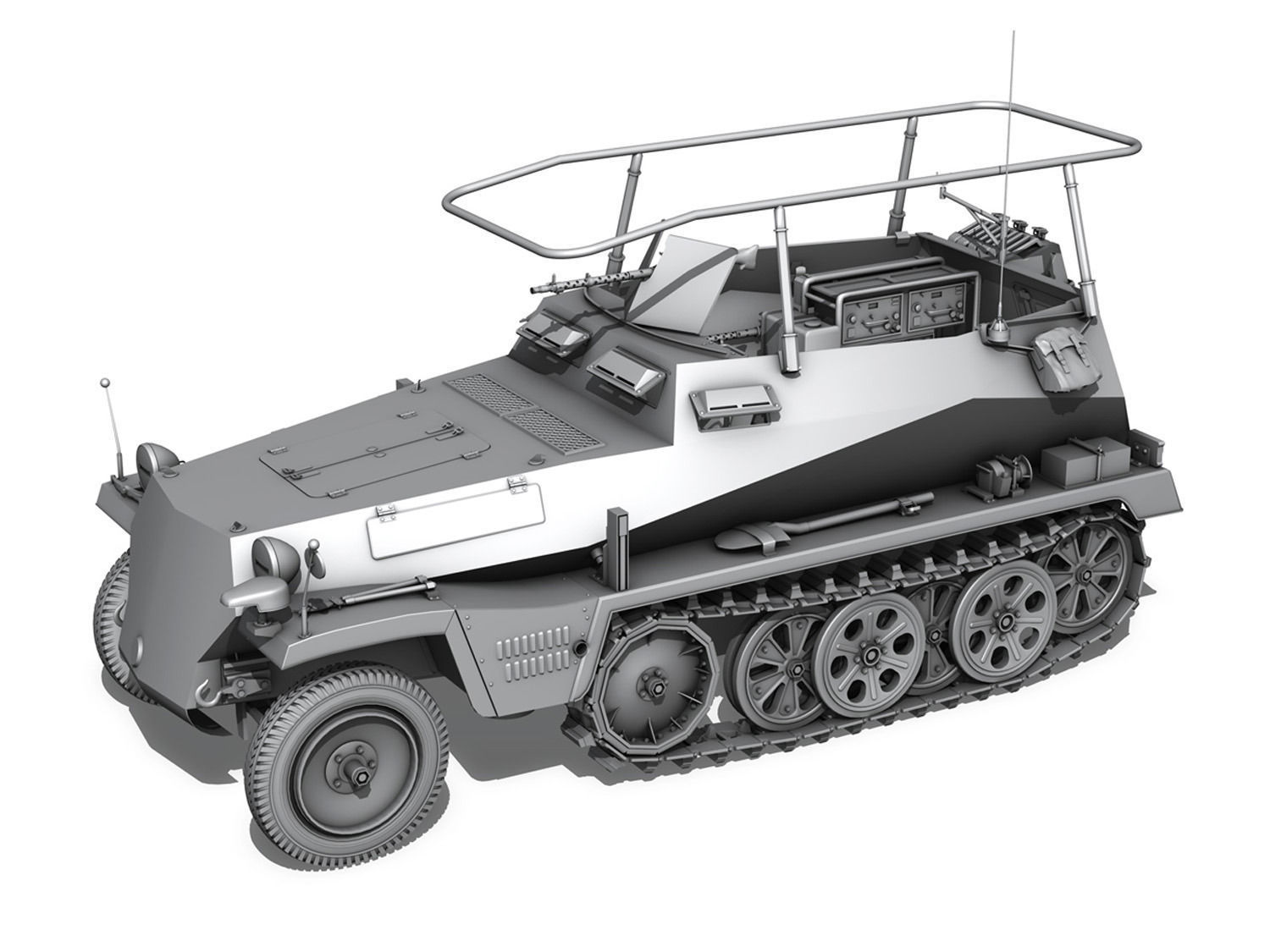 SD KFZ 250 3 - Half-track Command Version 3D model_1