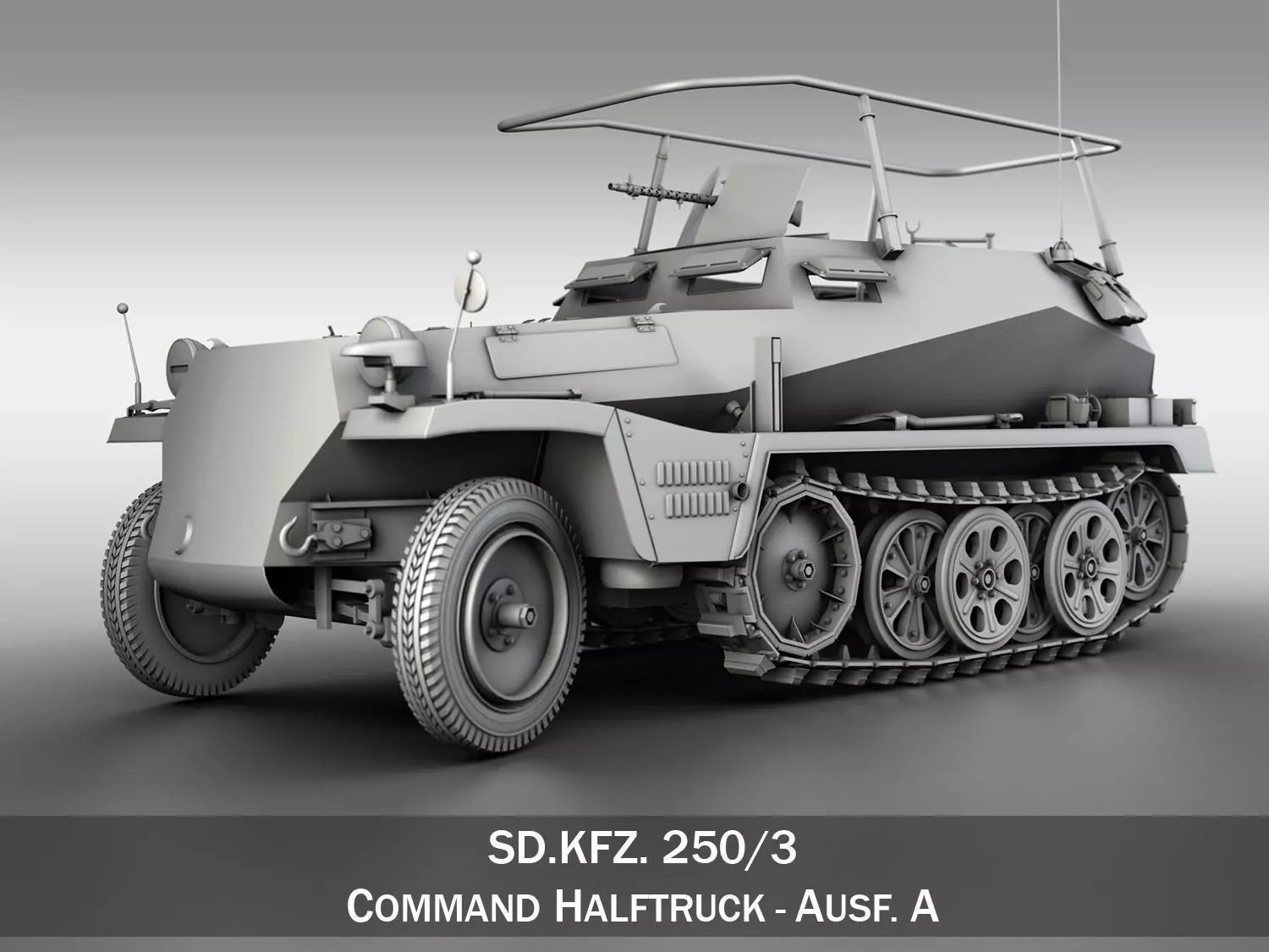 SD KFZ 250 3 - Half-track Command Version 3D model_0