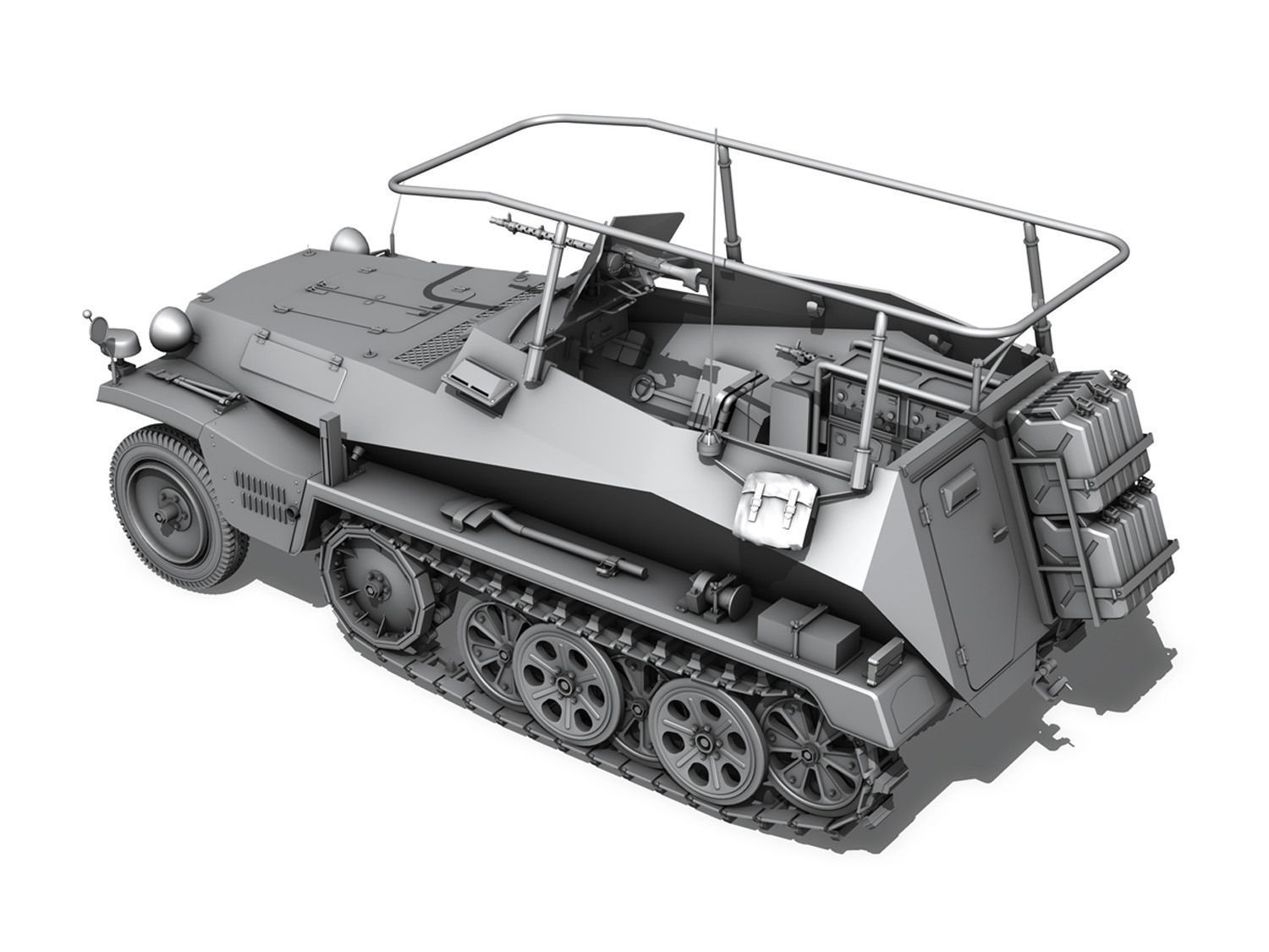 SD KFZ 250 3 - Half-track Command Version 3D model_3