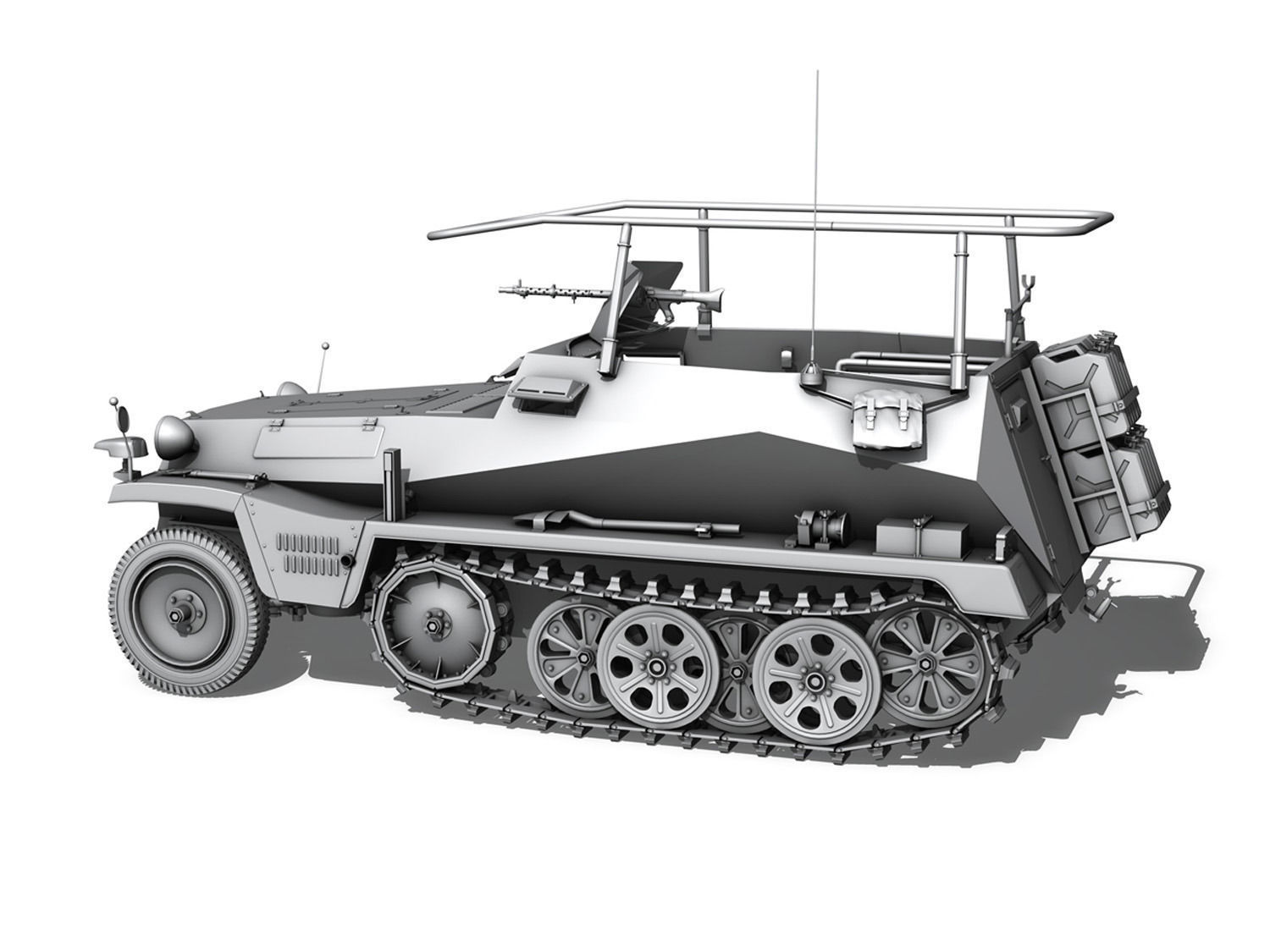 SD KFZ 250 3 - Half-track Command Version 3D model_2