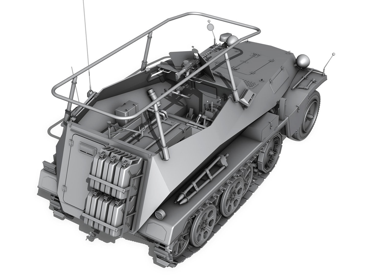 SD KFZ 250 3 - Half-track Command Version 3D model_4