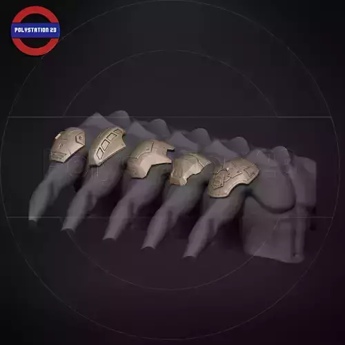 Sci fi shoulder armour kitbash v1 pack of 5 3D model