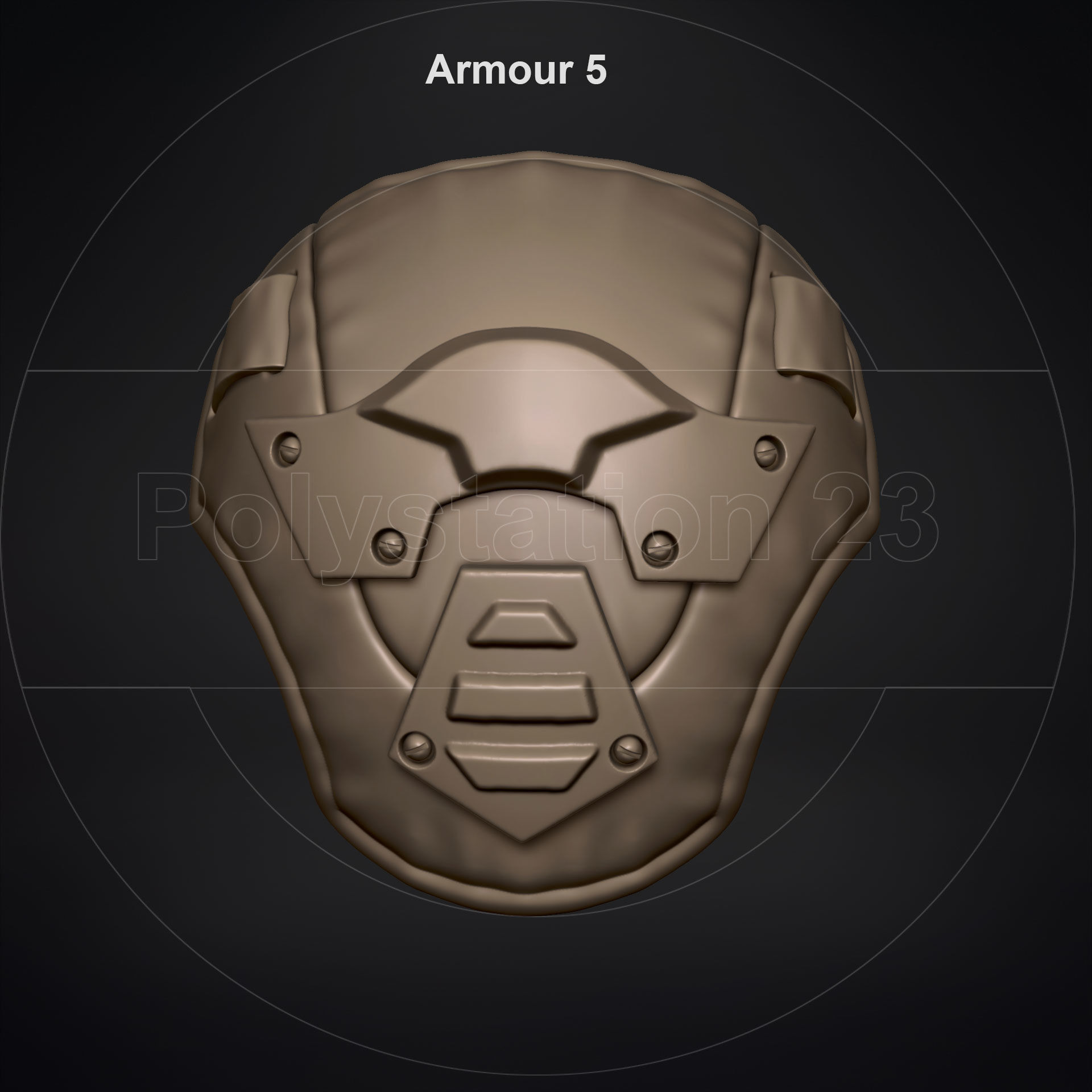 Sci fi shoulder armour kitbash v1 pack of 5 3D model_26