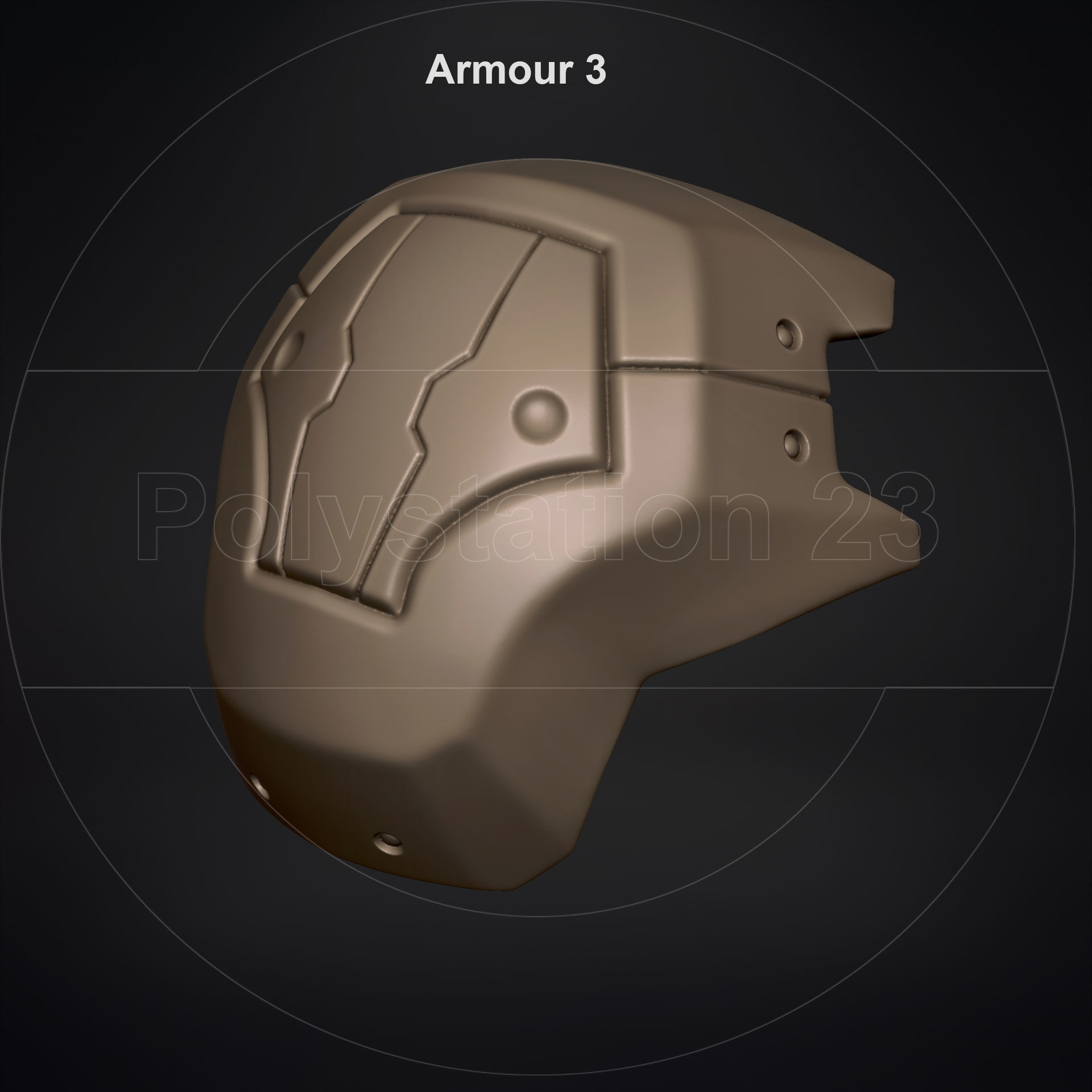 Sci fi shoulder armour kitbash v1 pack of 5 3D model_15