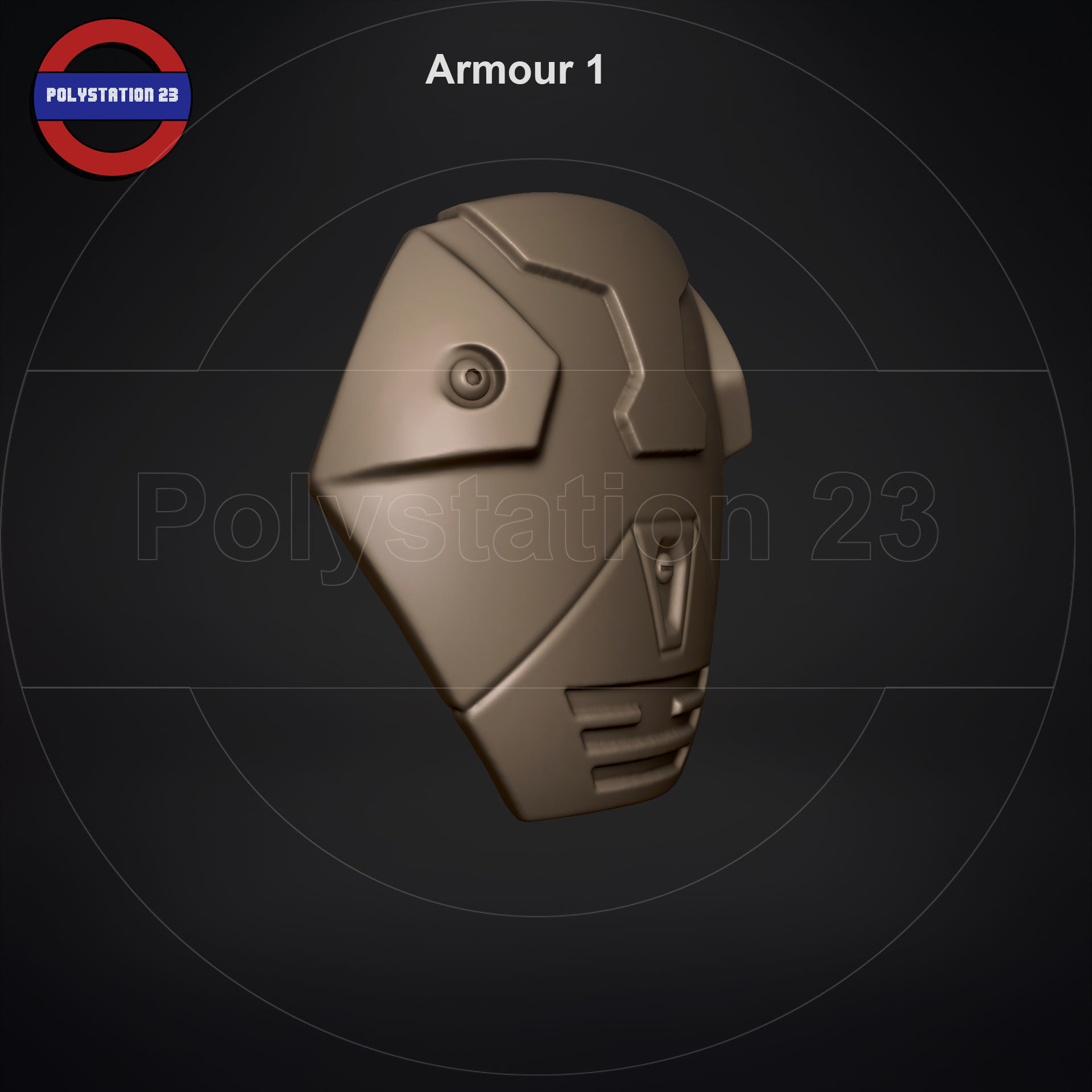 Sci fi shoulder armour kitbash v1 pack of 5 3D model_7