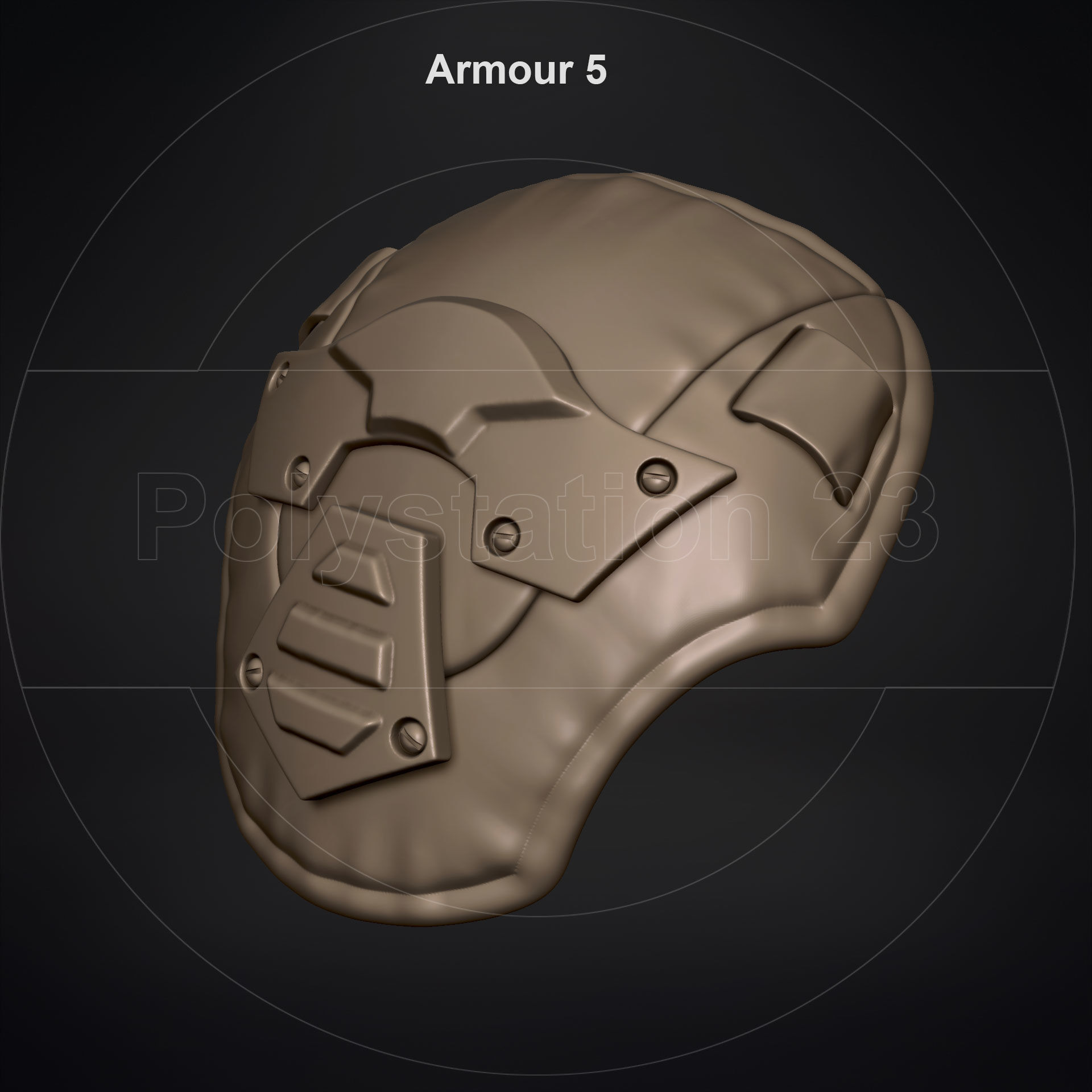 Sci fi shoulder armour kitbash v1 pack of 5 3D model_25