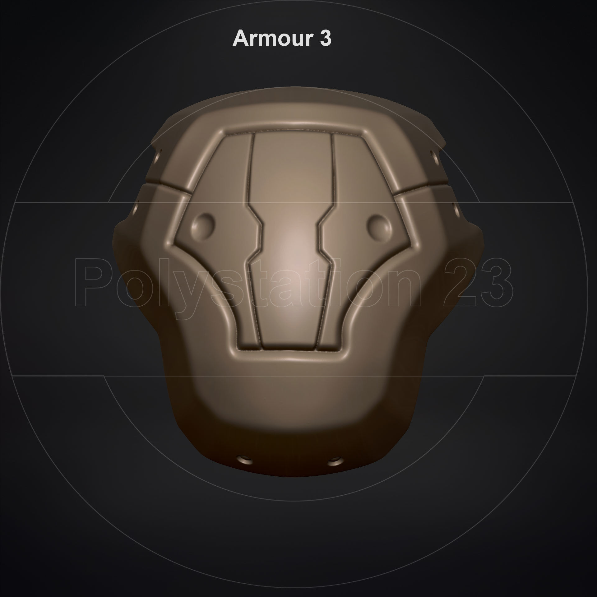 Sci fi shoulder armour kitbash v1 pack of 5 3D model_16