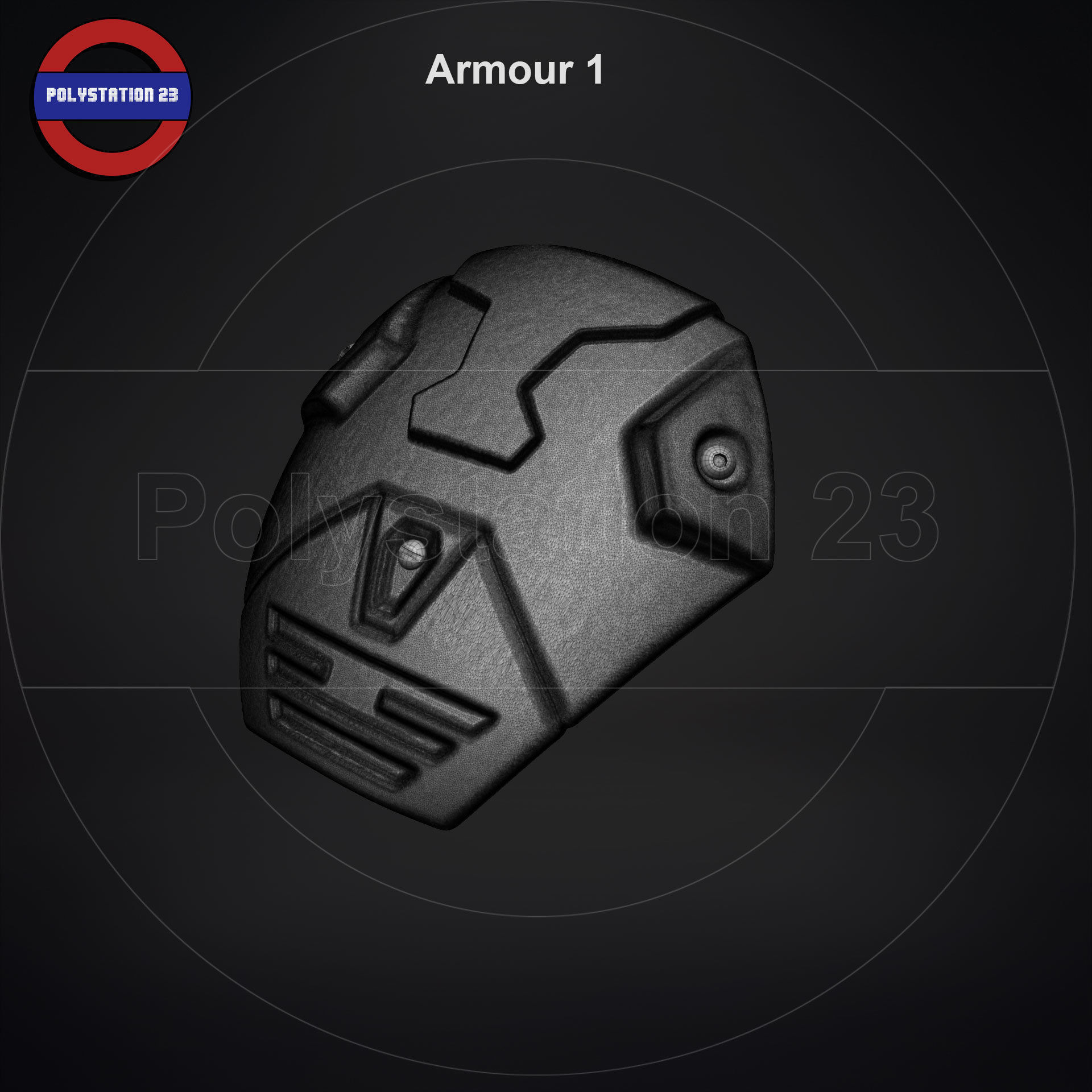 Sci fi shoulder armour kitbash v1 pack of 5 3D model_9