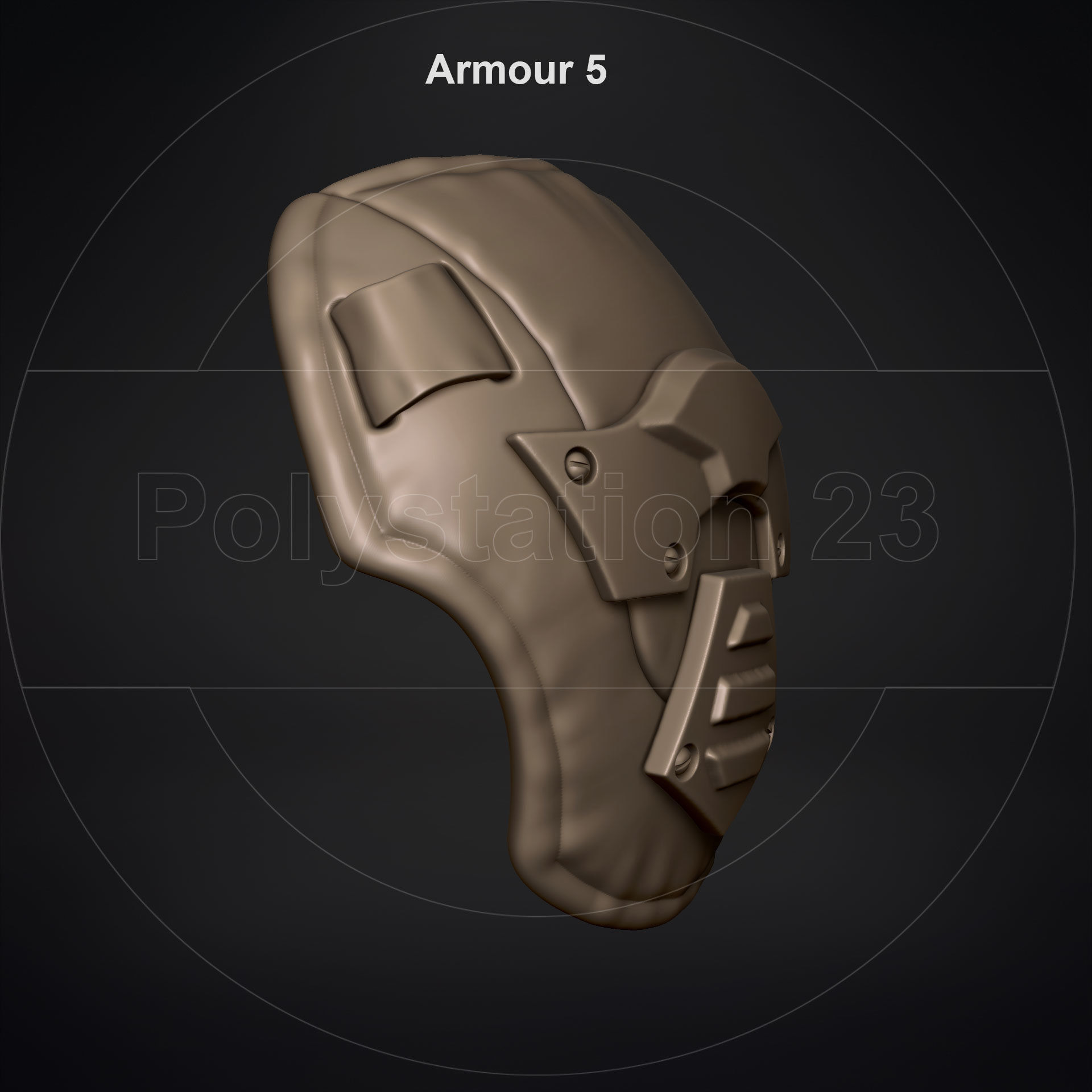 Sci fi shoulder armour kitbash v1 pack of 5 3D model_27