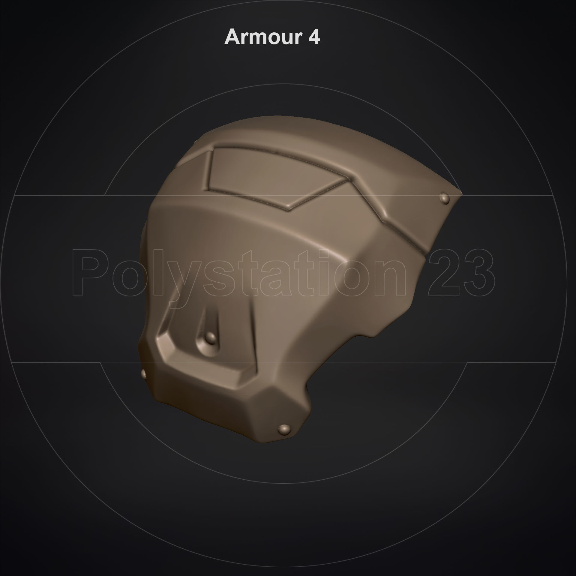 Sci fi shoulder armour kitbash v1 pack of 5 3D model_20