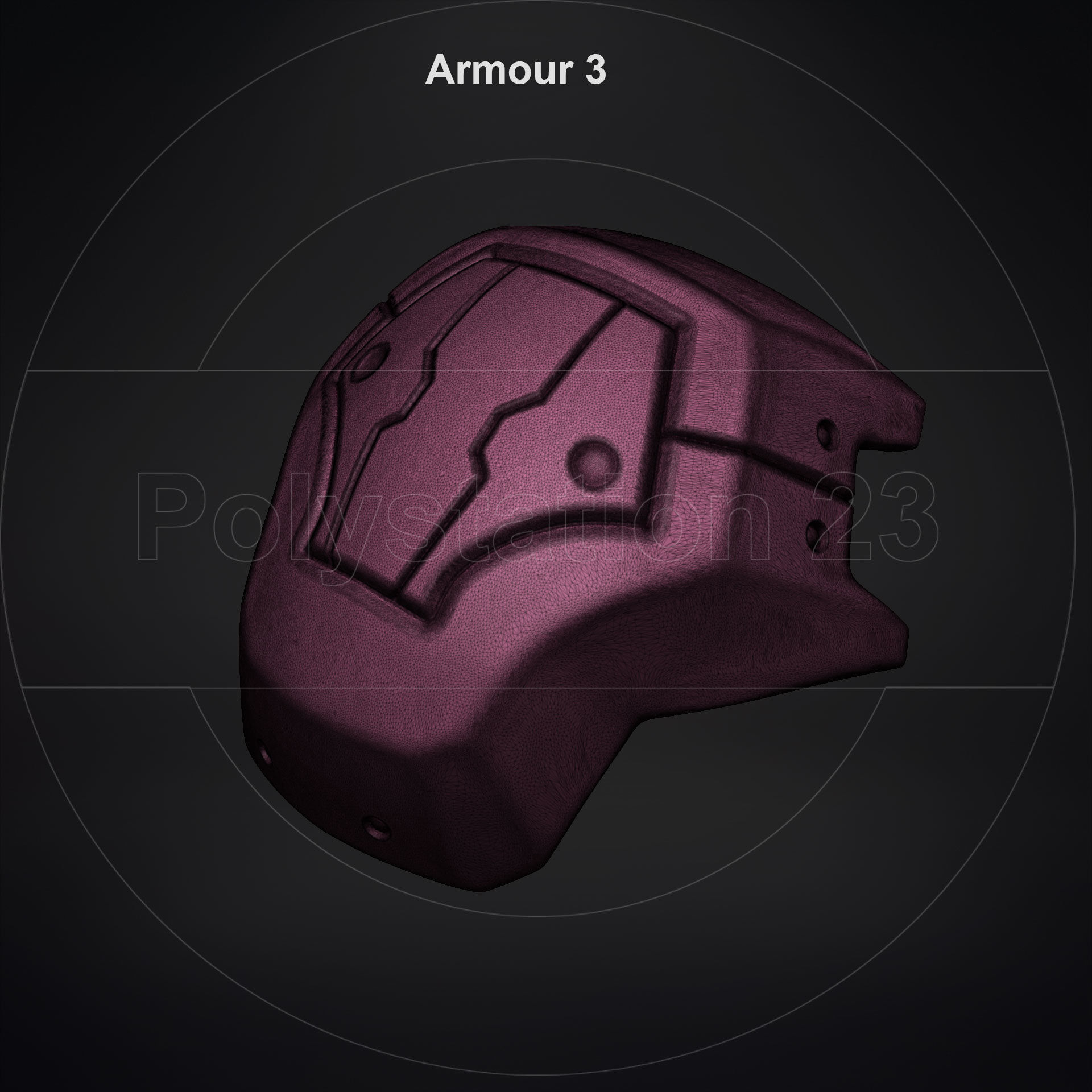 Sci fi shoulder armour kitbash v1 pack of 5 3D model_19