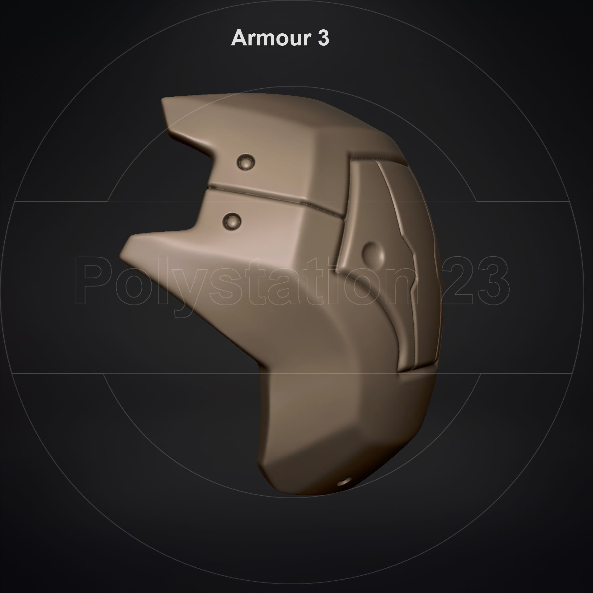 Sci fi shoulder armour kitbash v1 pack of 5 3D model_17