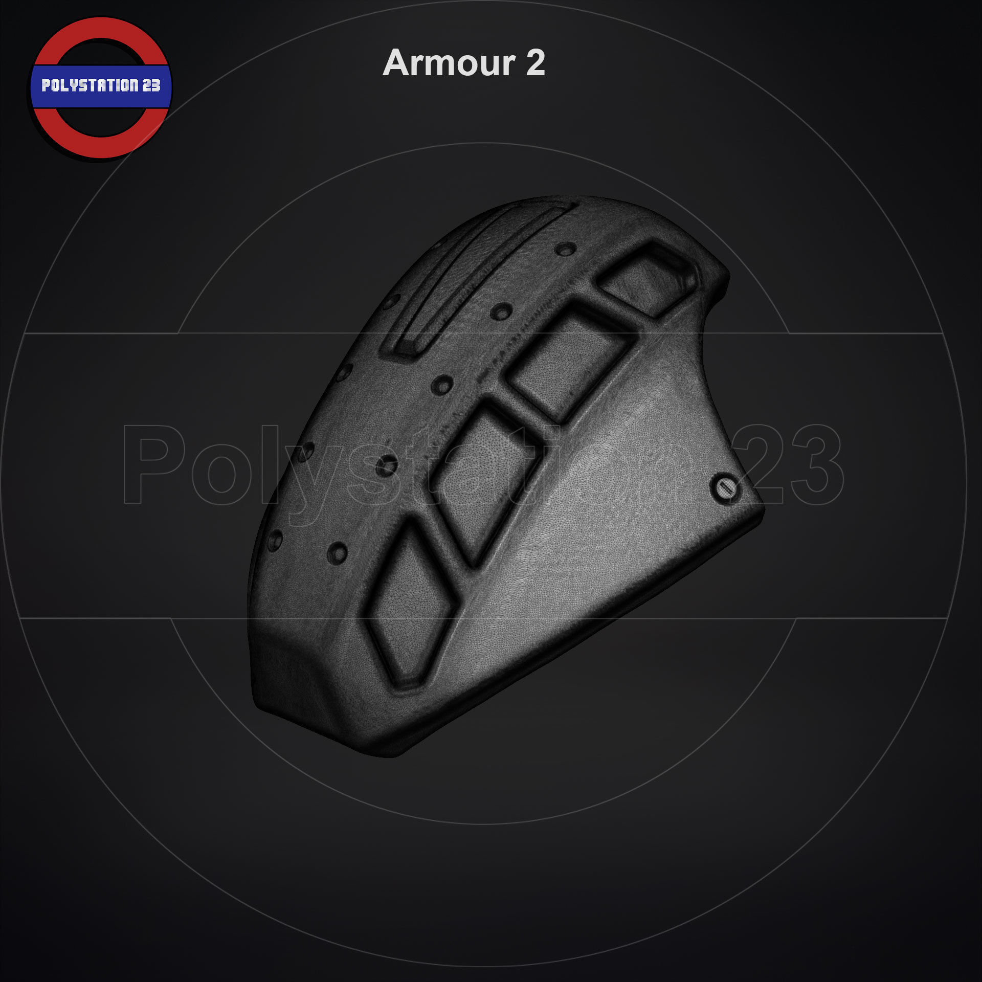 Sci fi shoulder armour kitbash v1 pack of 5 3D model_14